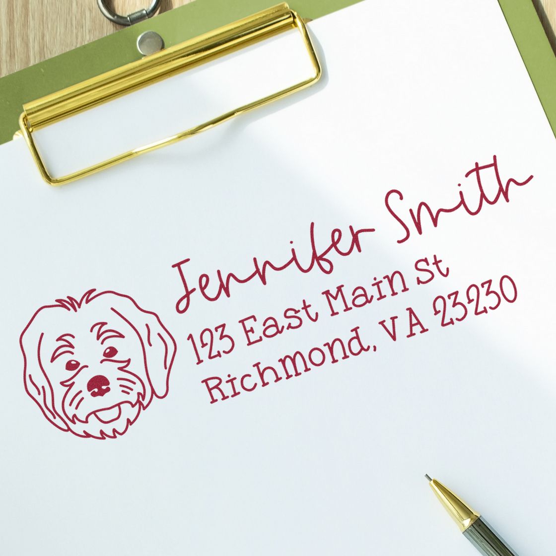 Self-Inking Labradoodle Dog Outline Return Address Stamp Personalized