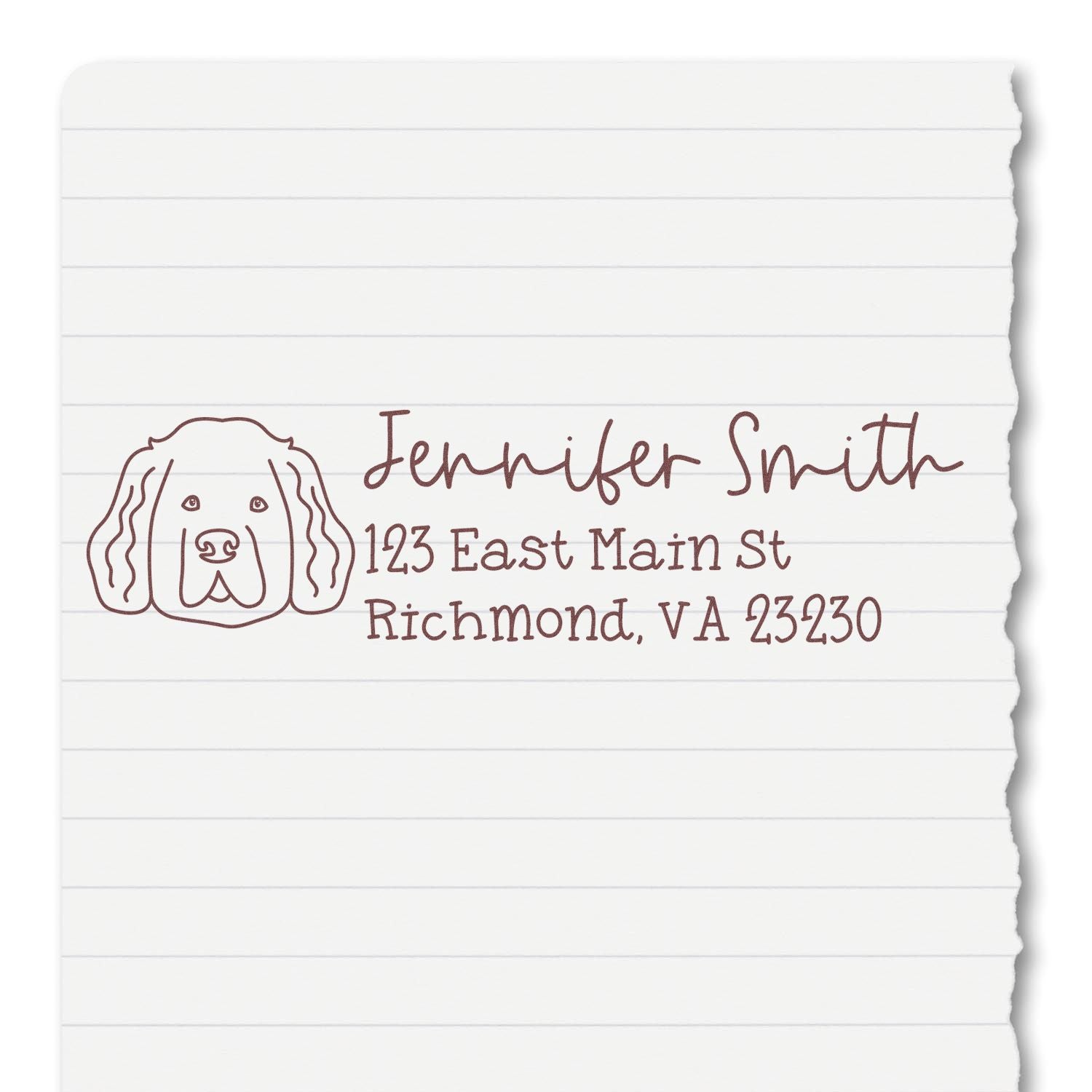 Wood Handle Newfoundland Dog Address Stamp Custom