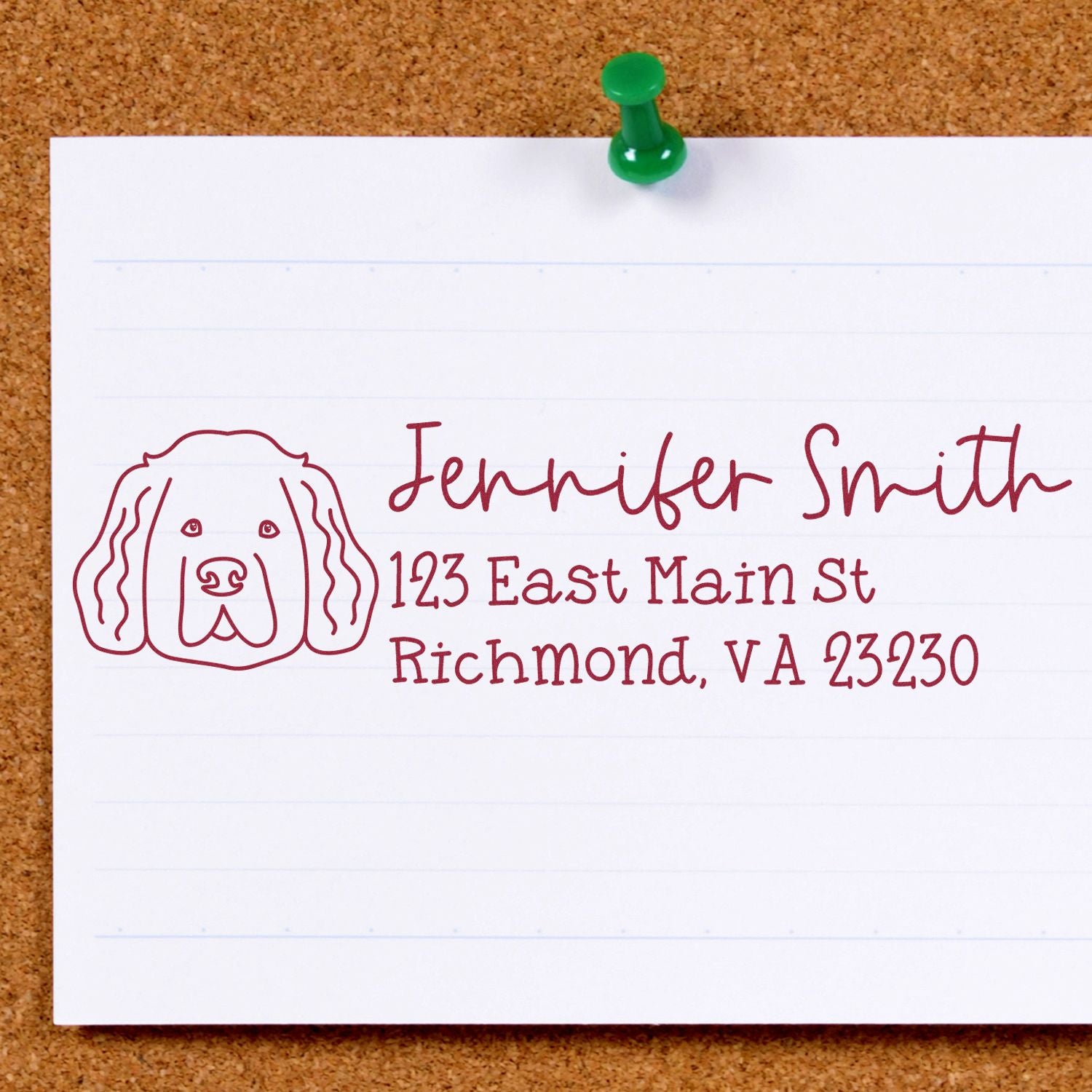 Slim Customized Address Stamp Newfoundland Dog Outline - Engineer Seal Stamps