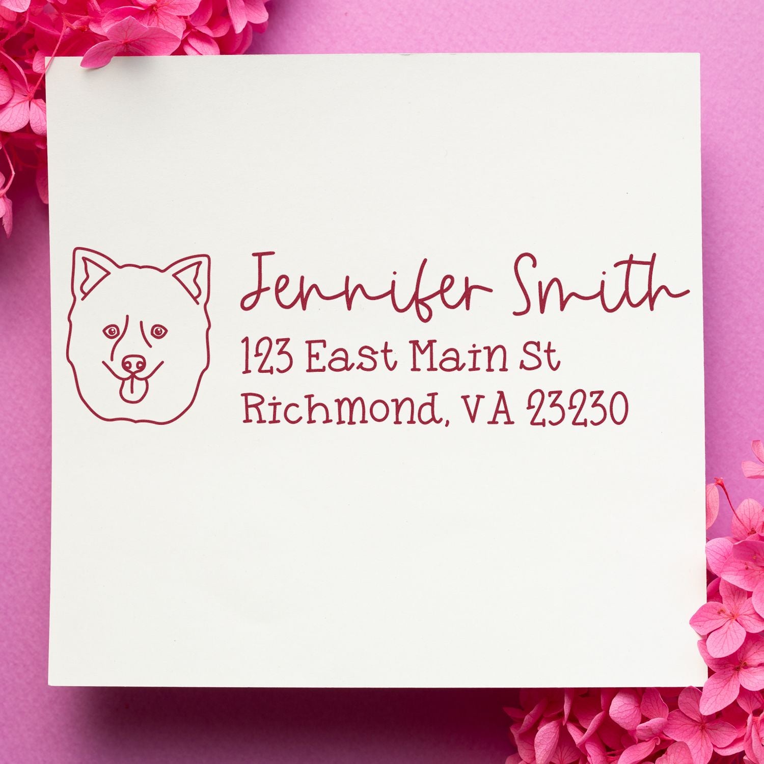 Wood Handle Poodle Dog Address Stamp Custom