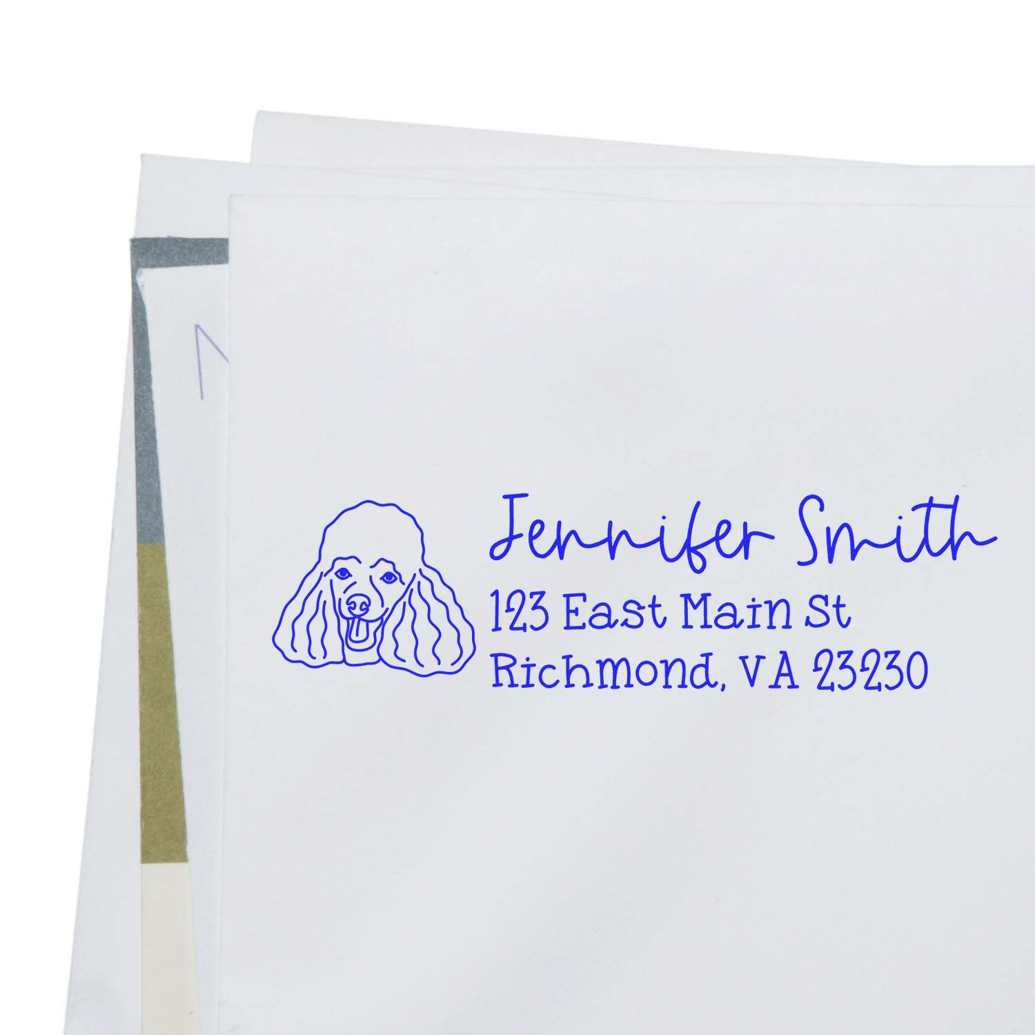 Self-Inking Pomeranian Dog Outline Return Address Stamp Personalized - Engineer Seal Stamps