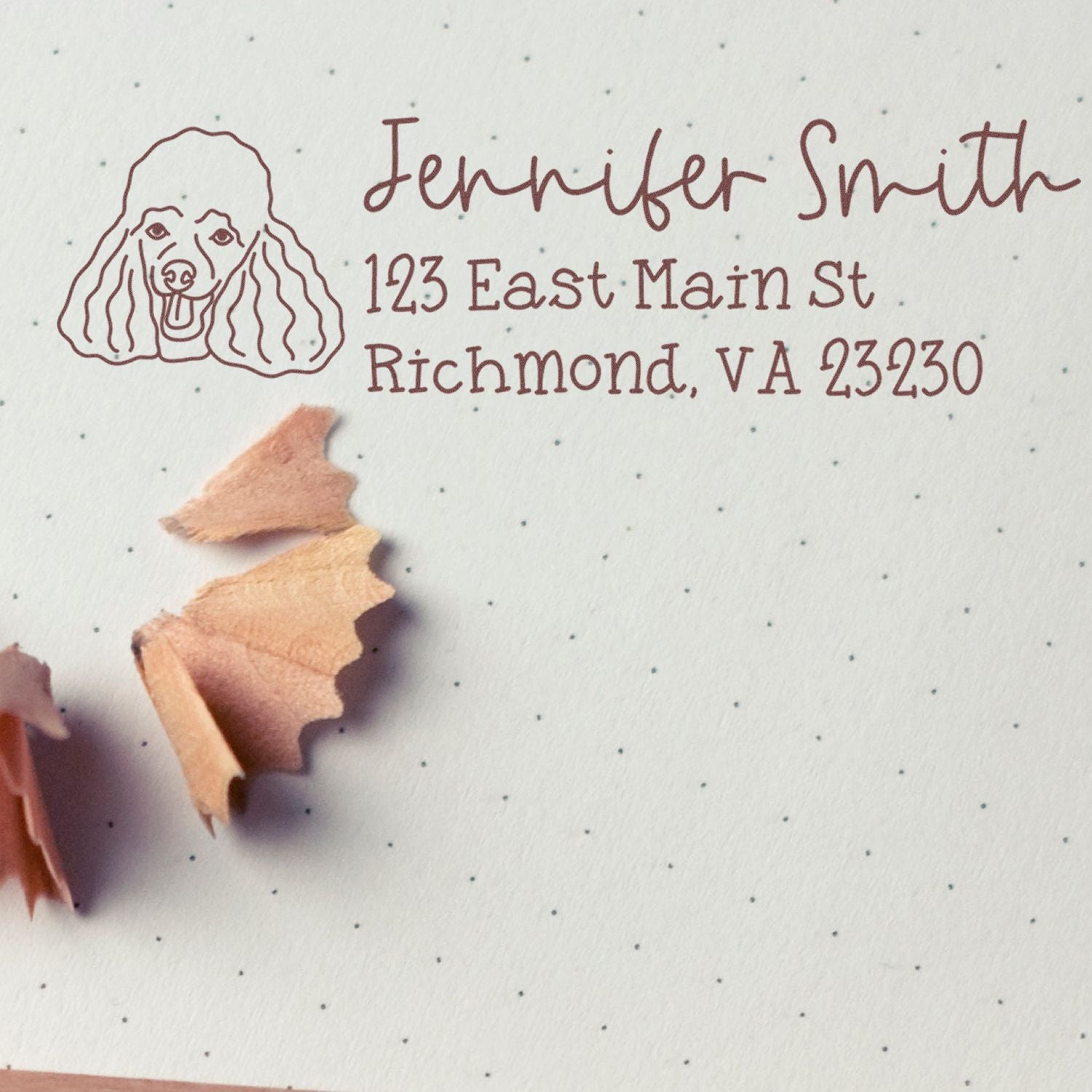 Wood Handle Pomeranian Dog Address Stamp Custom