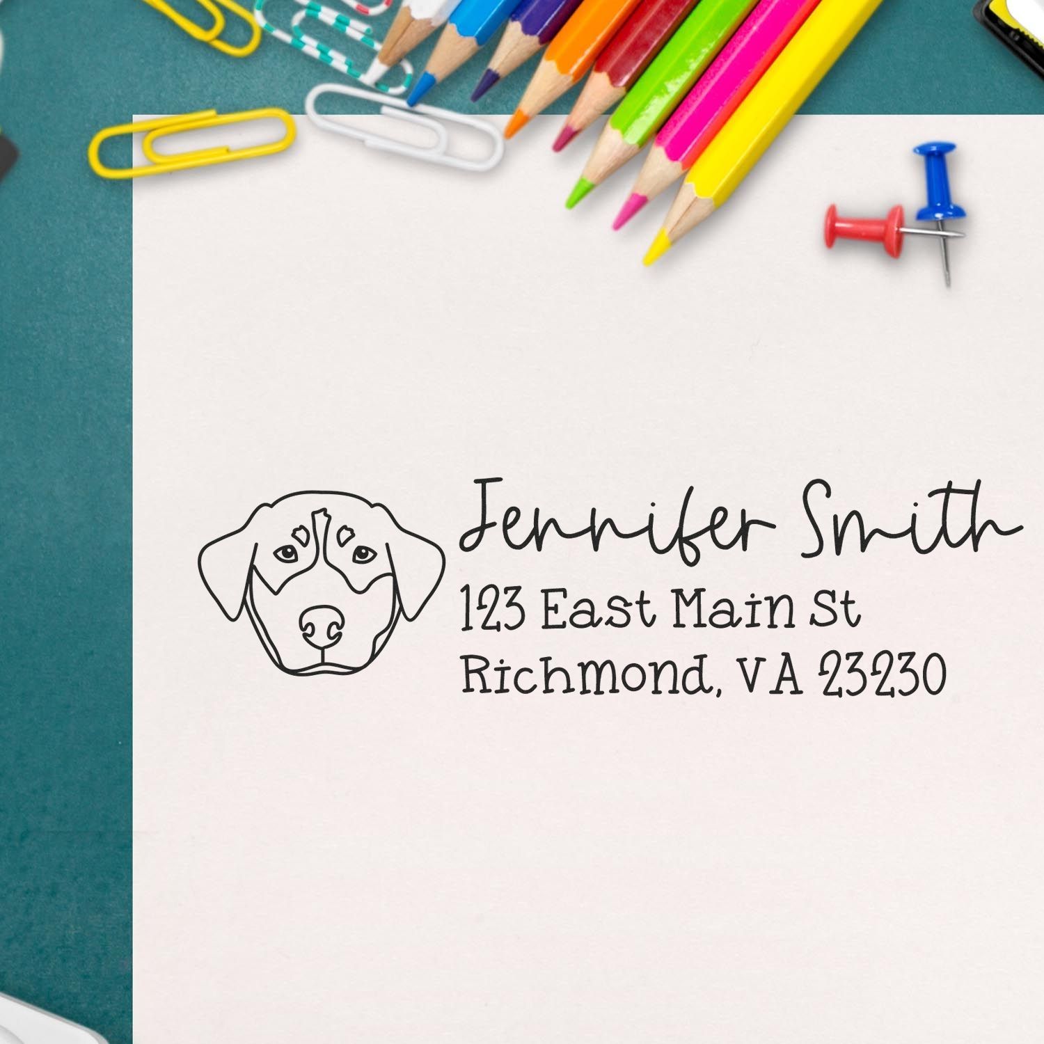 Rottweiler Dog Address Stamp Pre-Inked