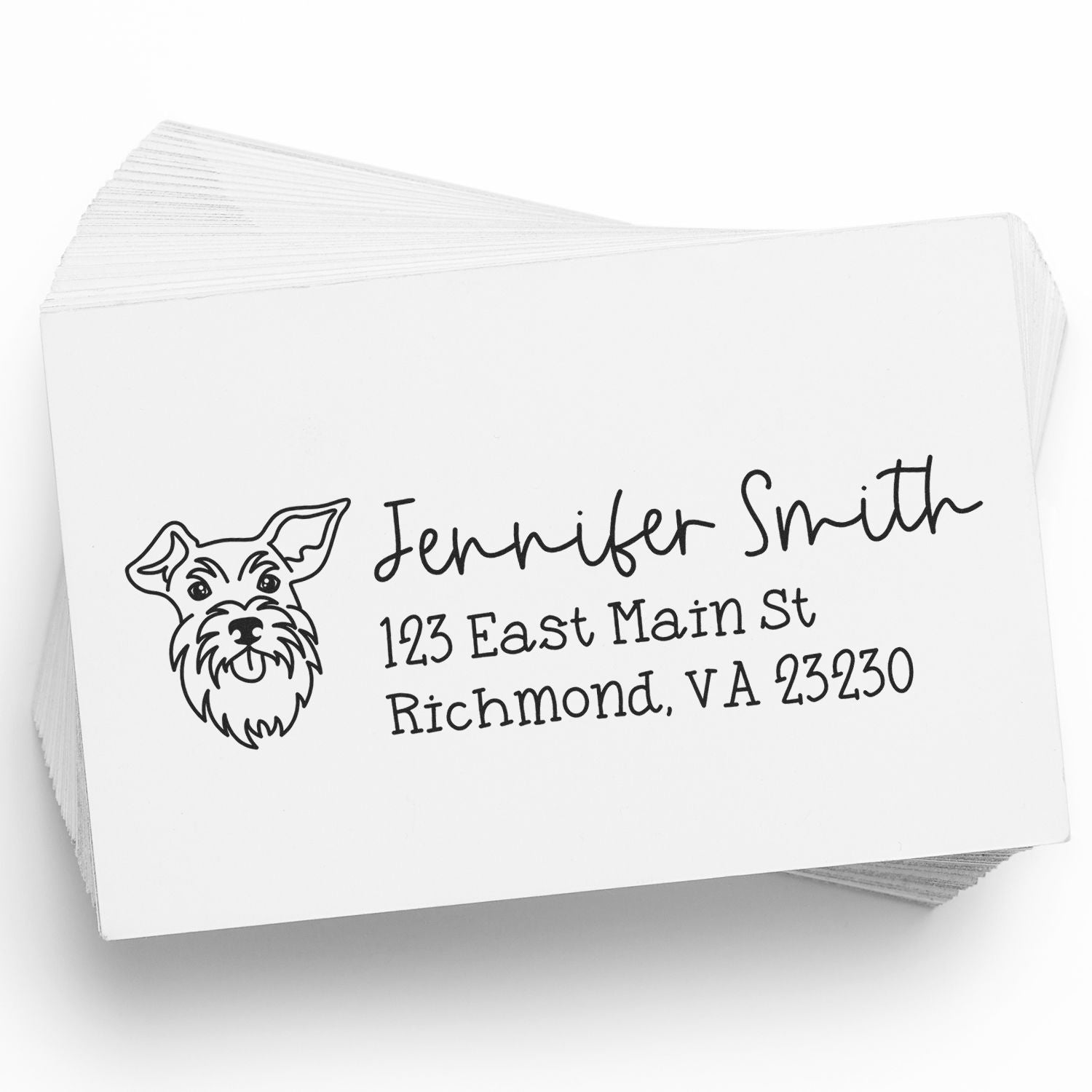 Slim Customized Address Stamp Schnauzer Dog Outline