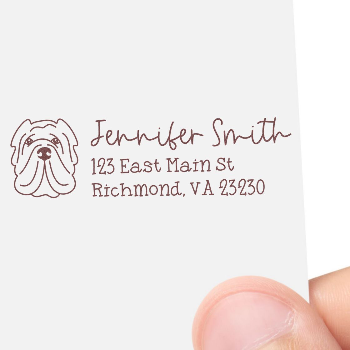 Wood Handle Sharpei Dog Address Stamp Custom