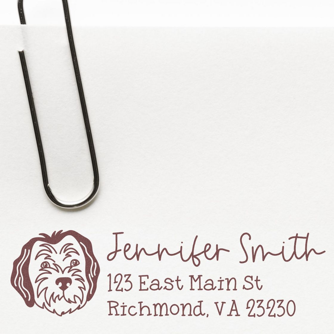 Wood Handle Sheepadoodle Dog Address Stamp Custom