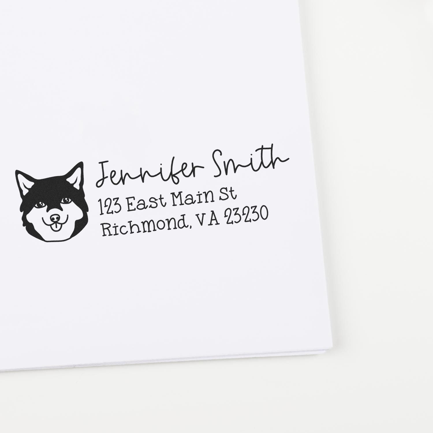 Shiba Dog Address Stamp Pre-Inked - Engineer Seal Stamps