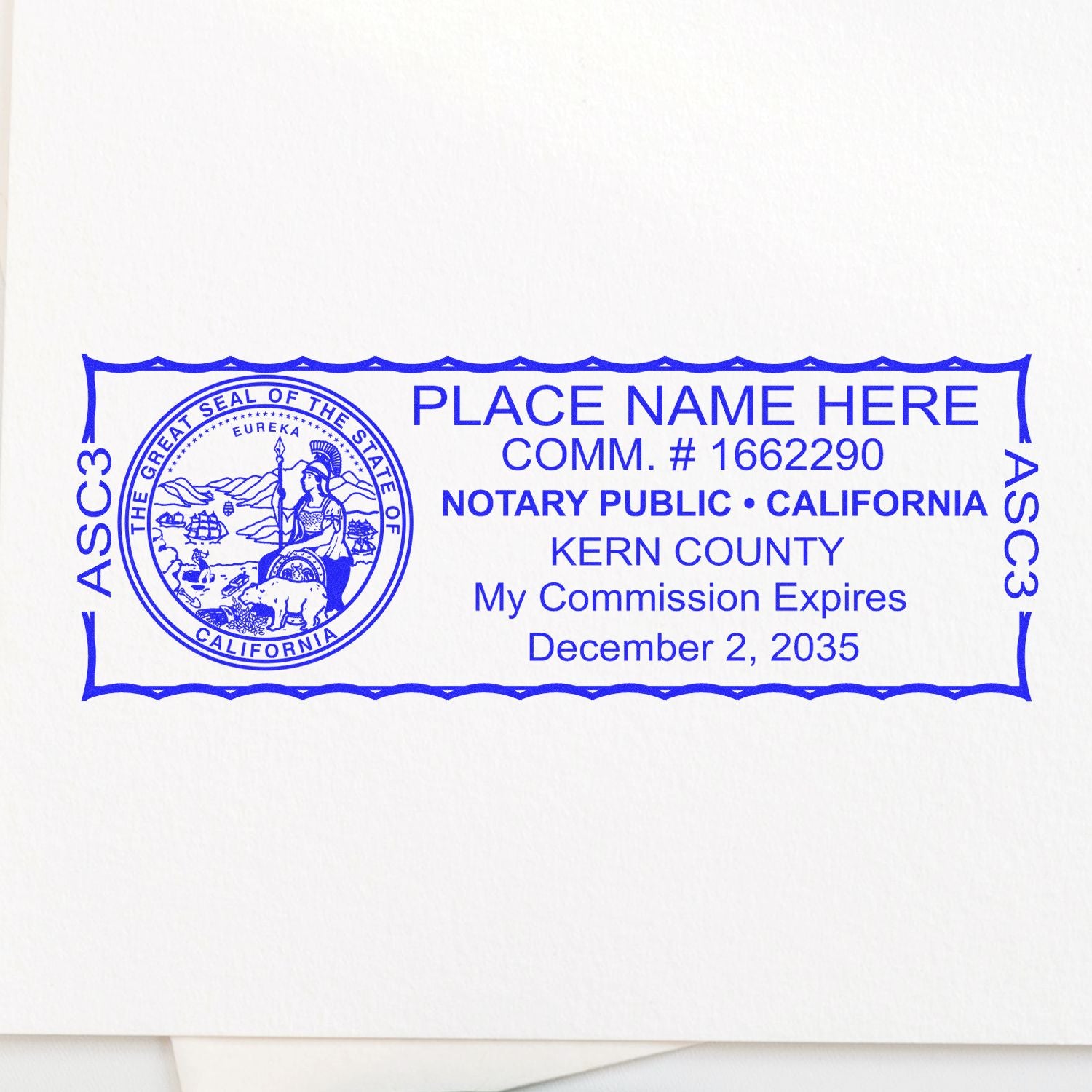 California Rectangular Slim Notary Stamp and Seal Kit