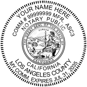 California Round Notary Stamp Imprint Example