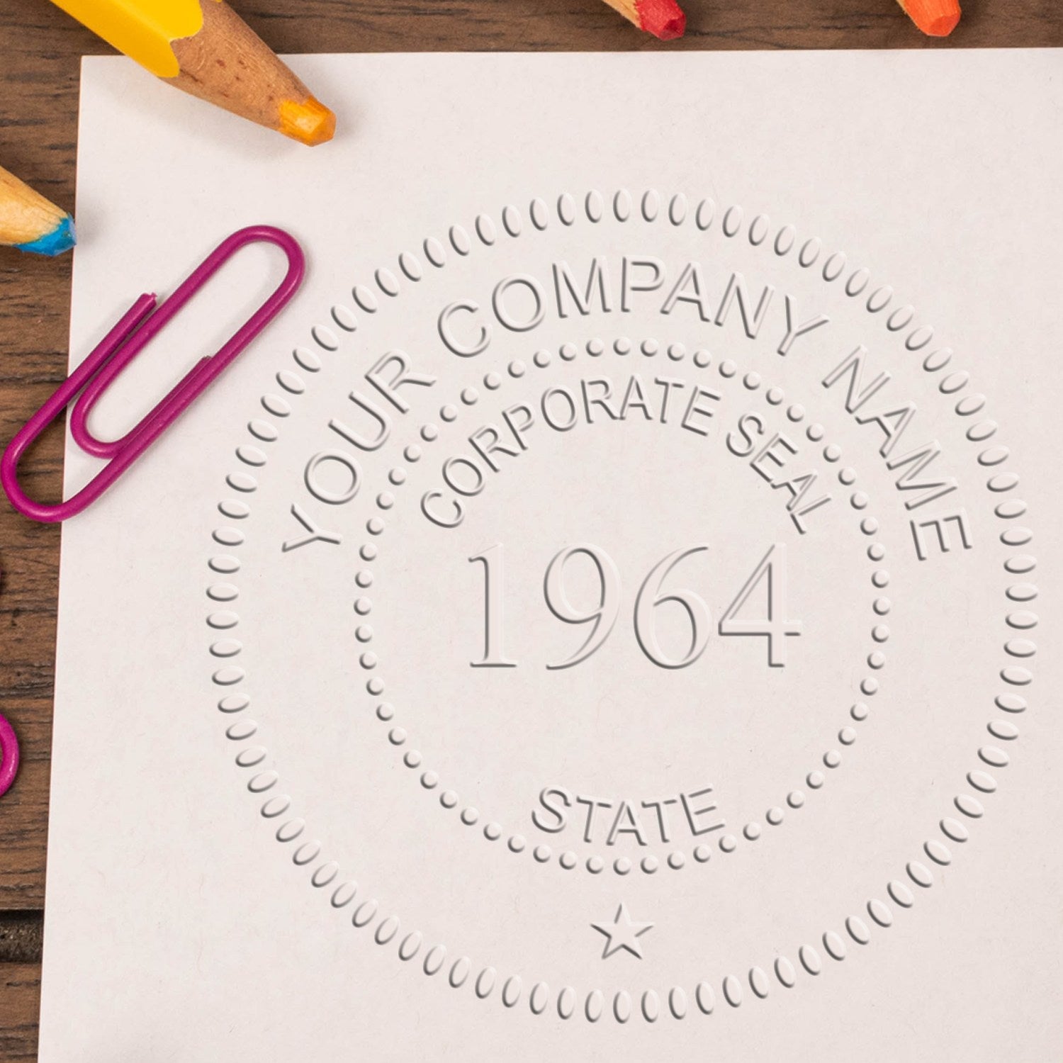 Soft Seal Corpoate Seal with Year Combo with Self-Inking Stamp
