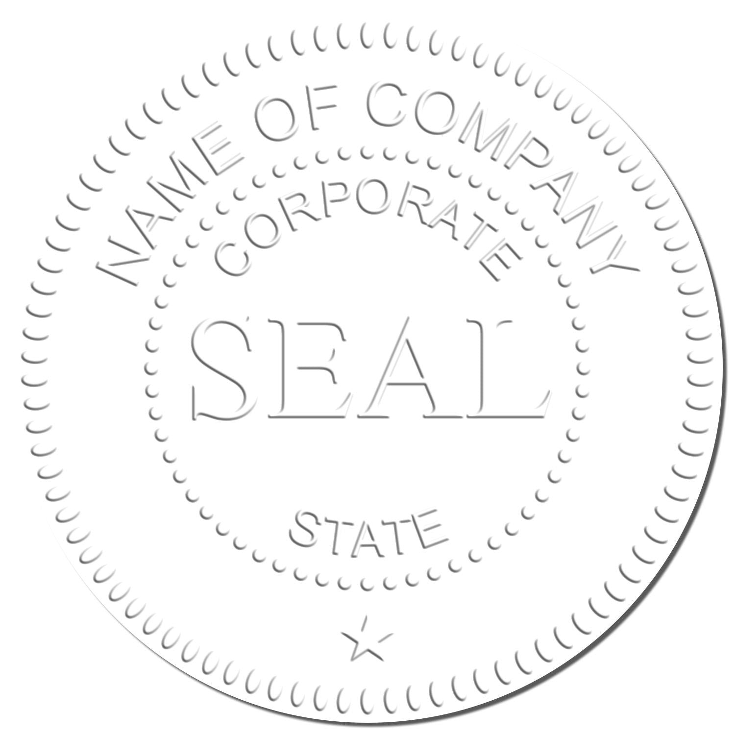 Soft Seal Corporate Seal with Star Combo with Wood Handle Stamp