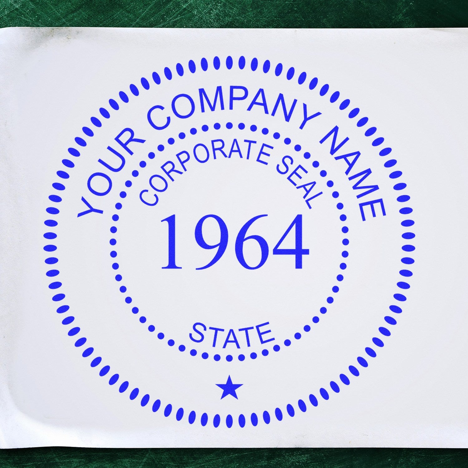 Slim Pre-Inked Corpoate Seal Stamp with Year