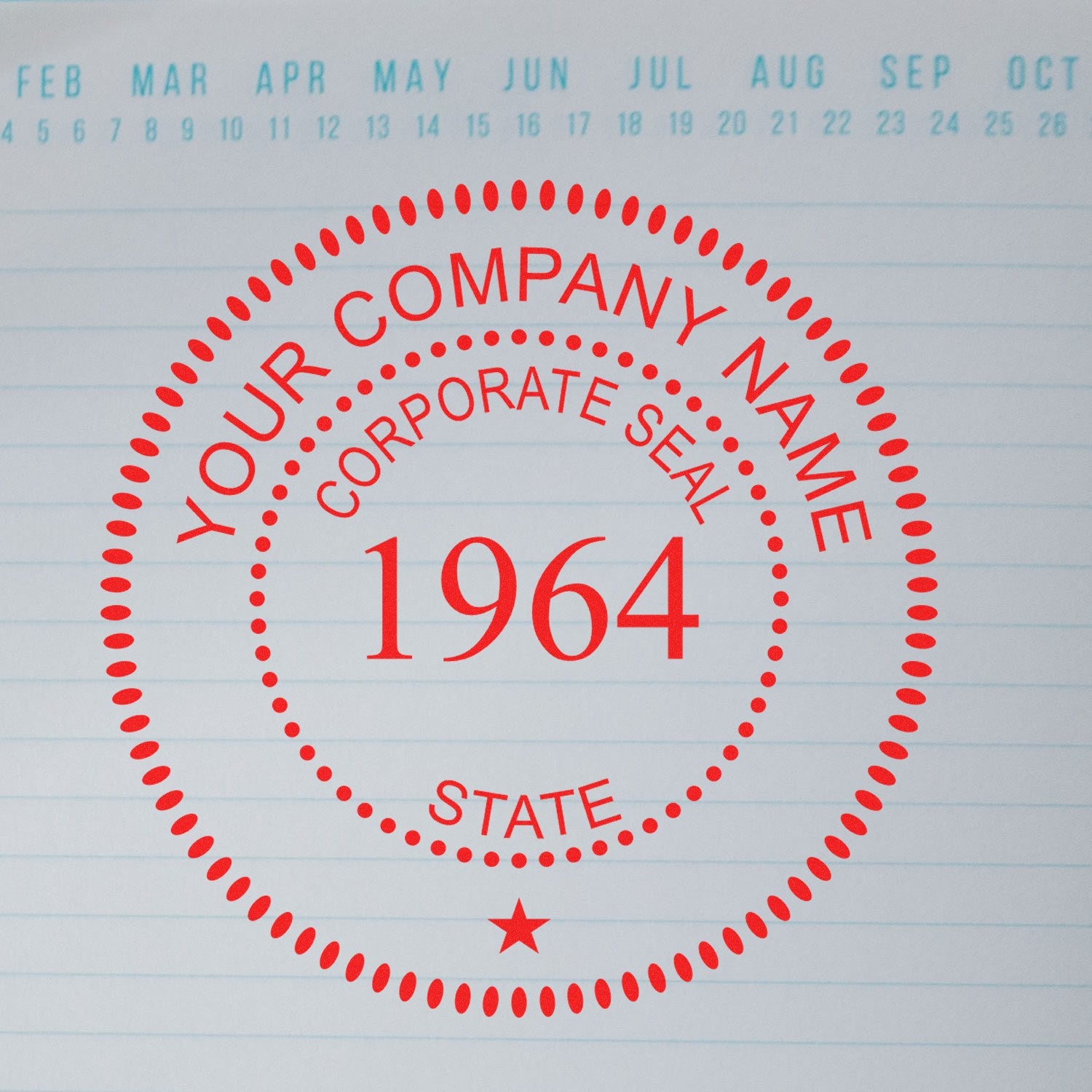 Desk Corpoate Stamp and Seal with Year Bundle