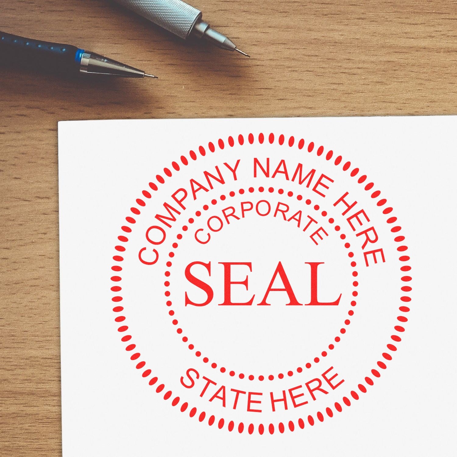 Slim Pre-Inked Corporate Seal Stamp