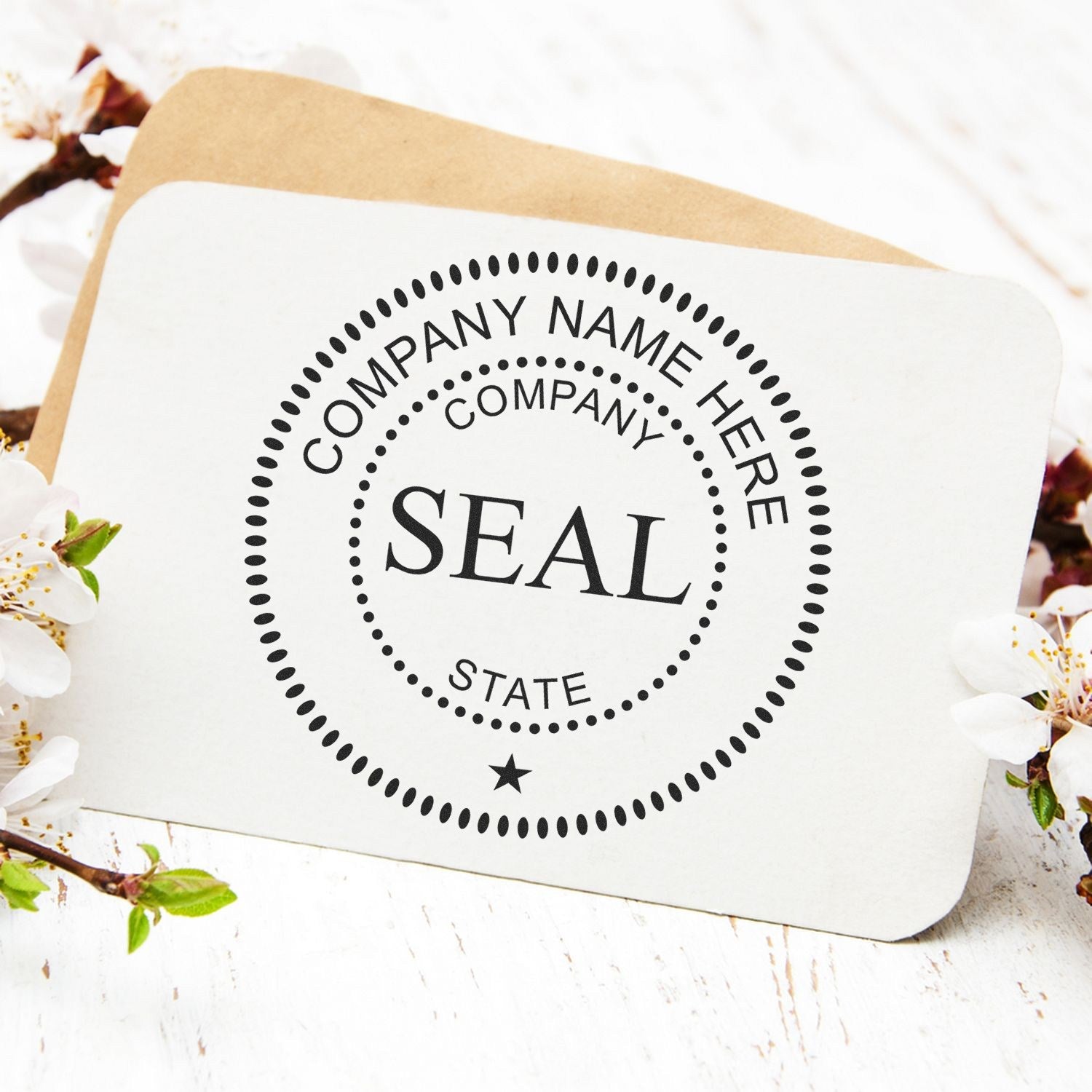 Slim Pre-Inked Company Seal Stamp