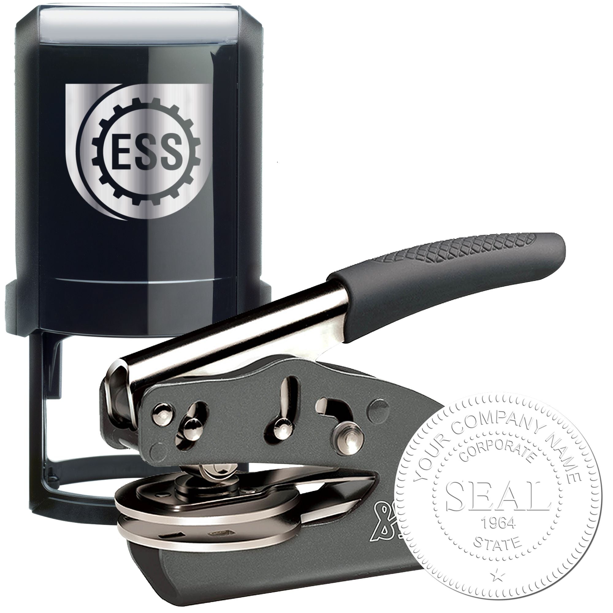 Standard Soft Seal Corporate Seal with Date Combo with Self-Inking Stamp