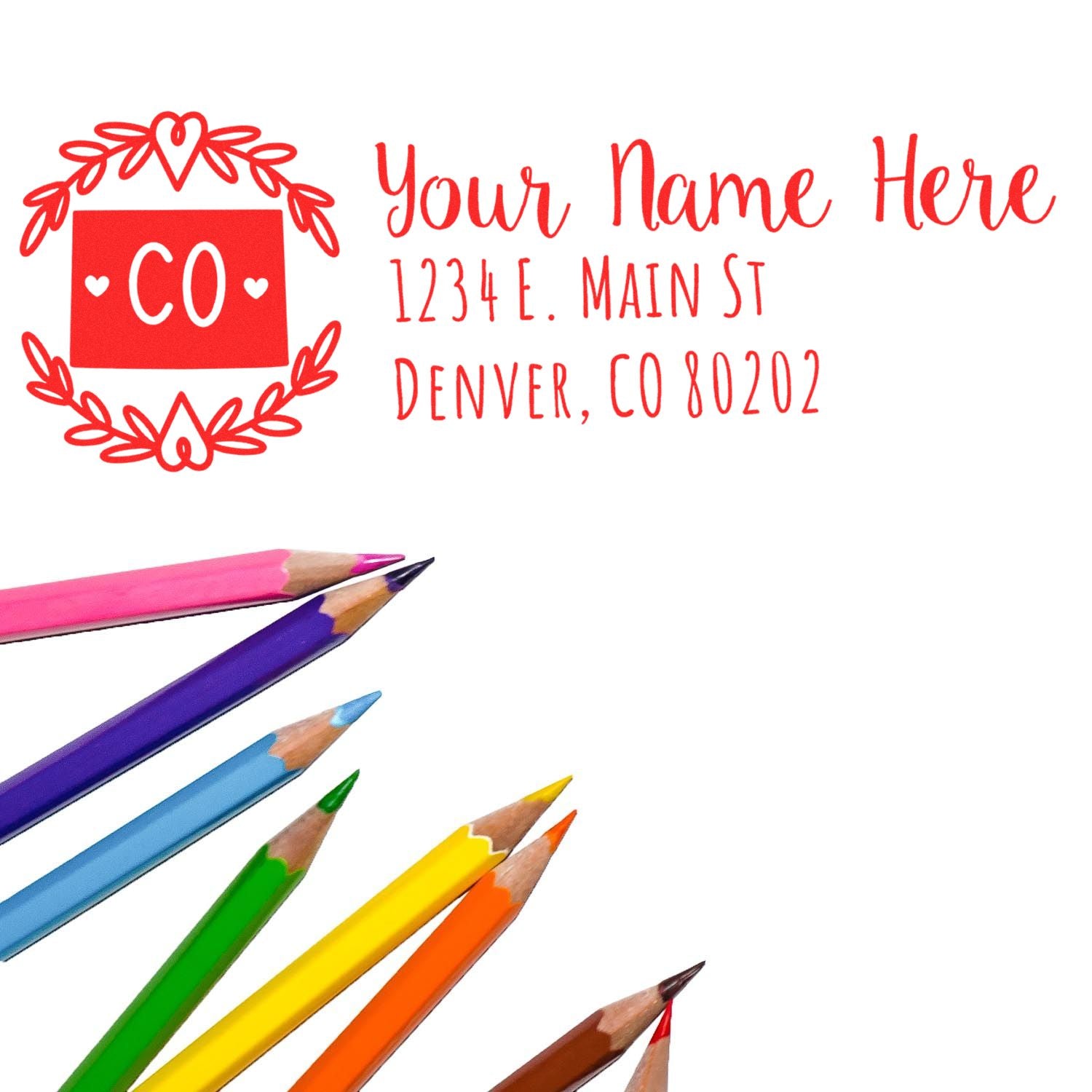 Slim Colorado Personalized Pre-Inked Address Stamp - Engineer Seal Stamps