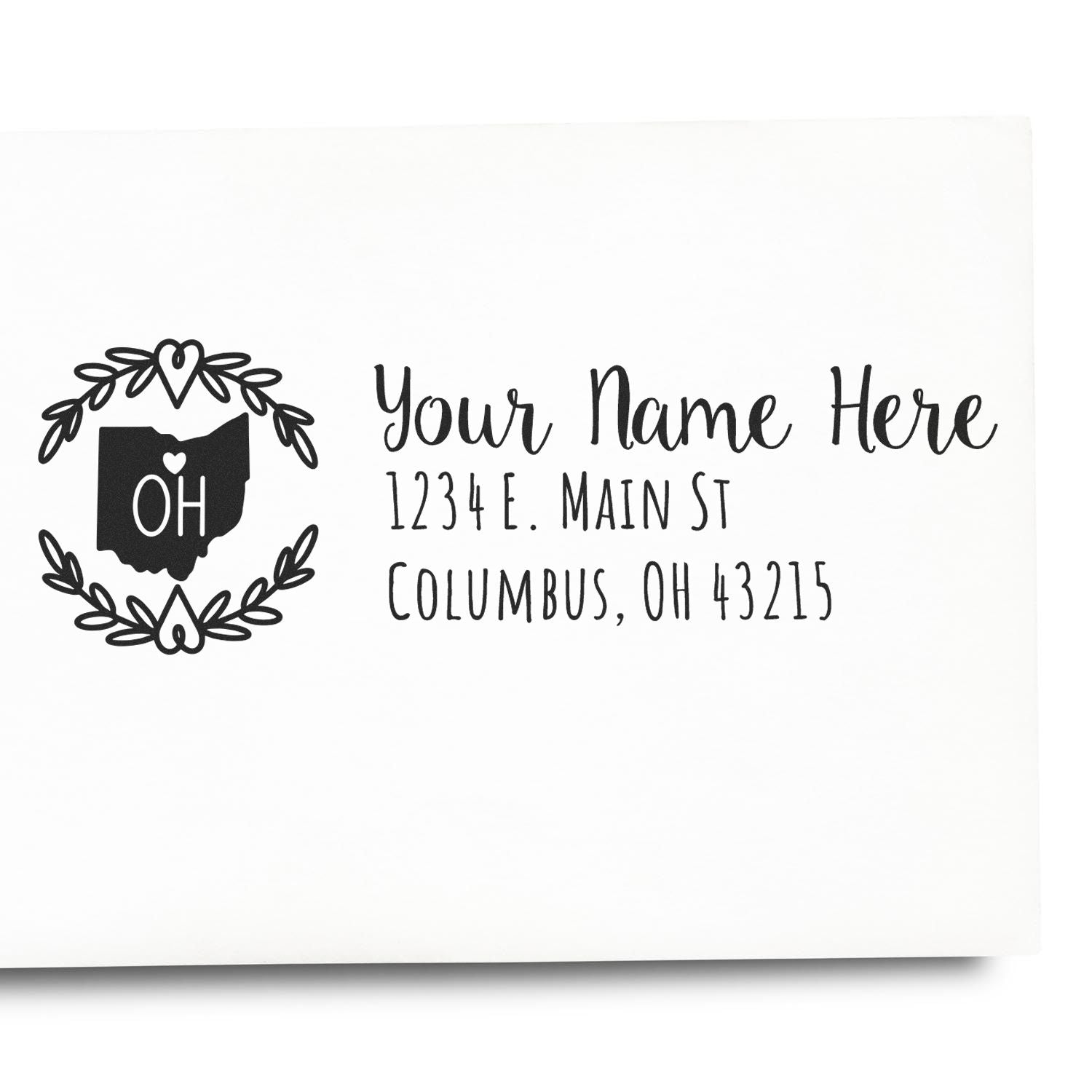 Slim Ohio Personalized Pre-Inked Address Stamp - Engineer Seal Stamps