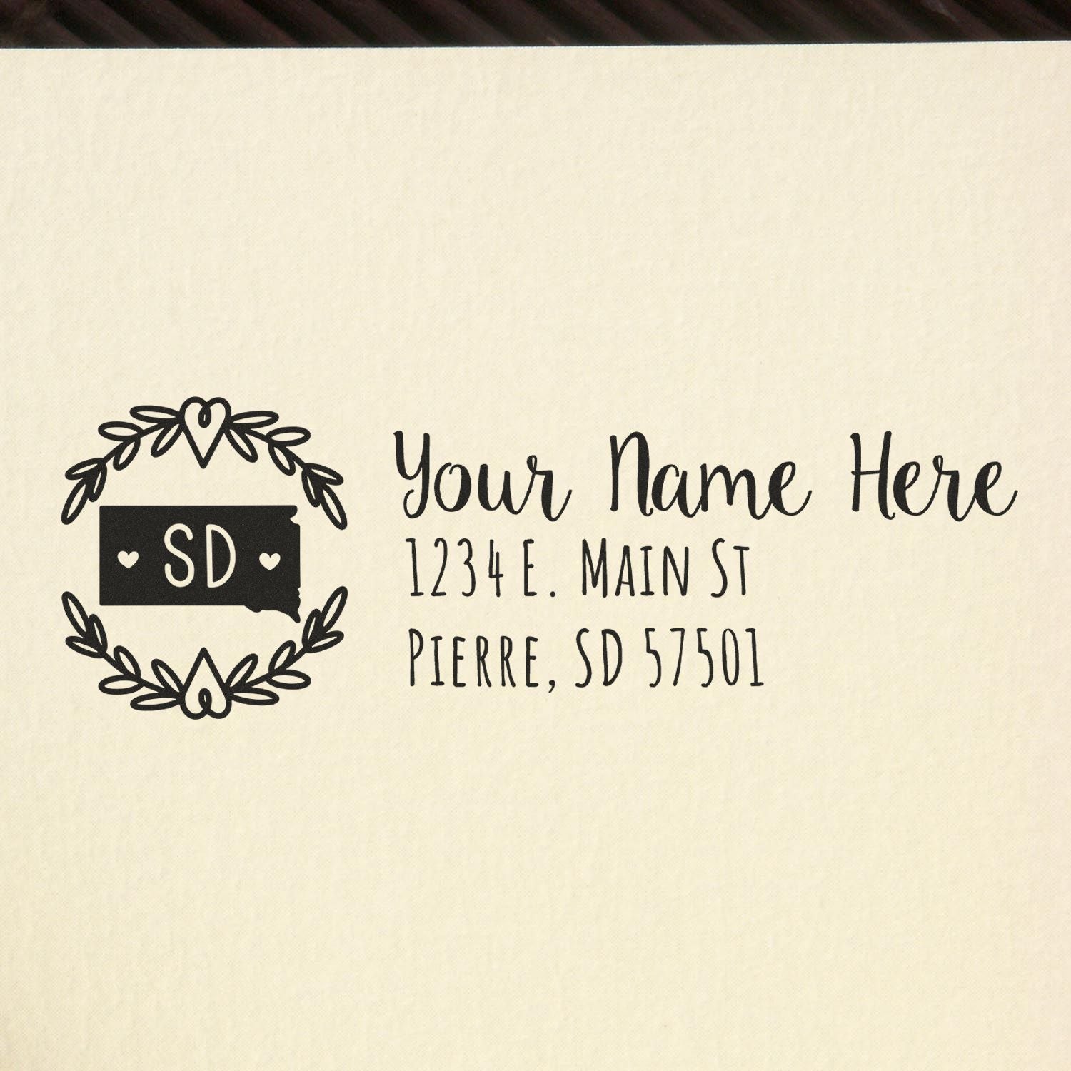 PSI Pre-Inked South Dakota State Customized Address Stamp