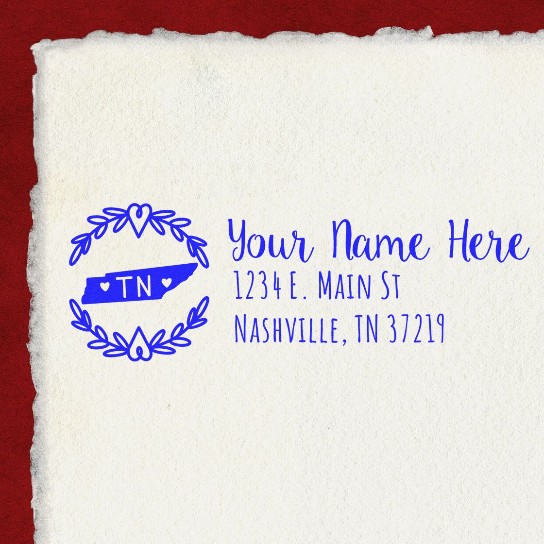 PSI Pre-Inked Tennessee State Customized Address Stamp