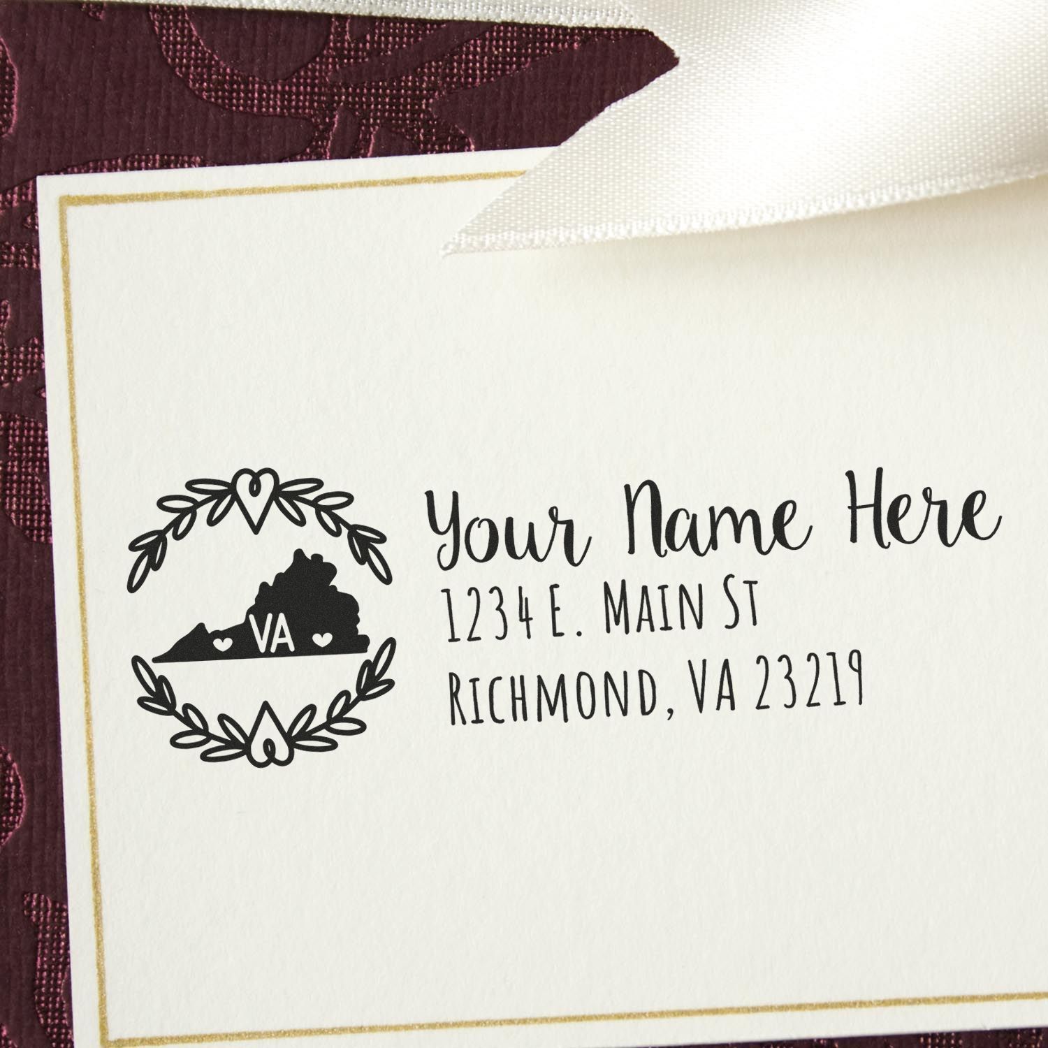 Slim Virginia Personalized Pre-Inked Address Stamp