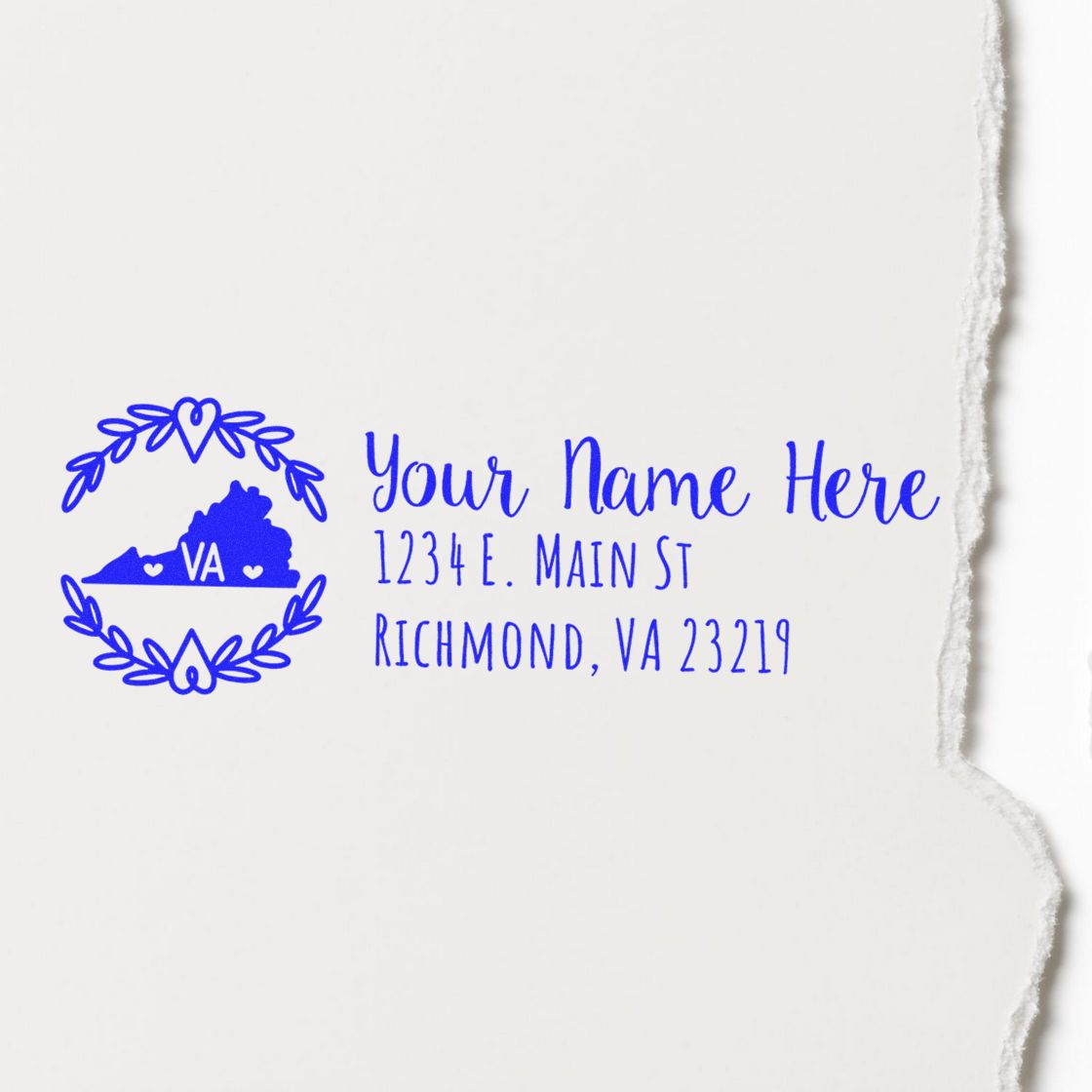 Slim Virginia Personalized Pre-Inked Address Stamp