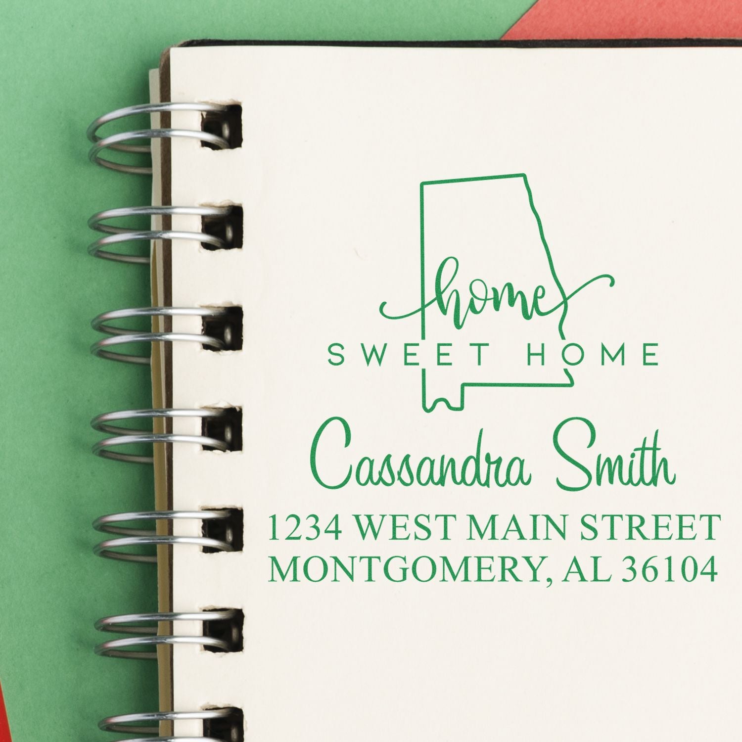 Wood Handle Home Sweet Home Alabama Personalized Address Stamp