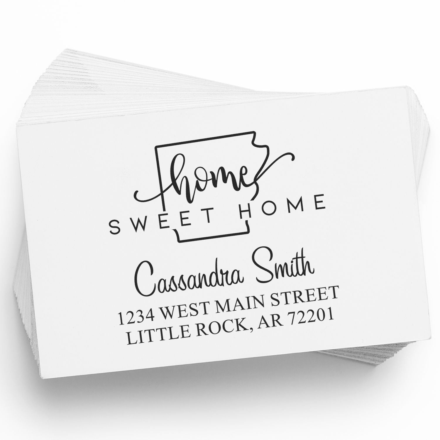 PSI Pre-Inked Home Sweet Home Arkansas Personalized New Home Address Stamper