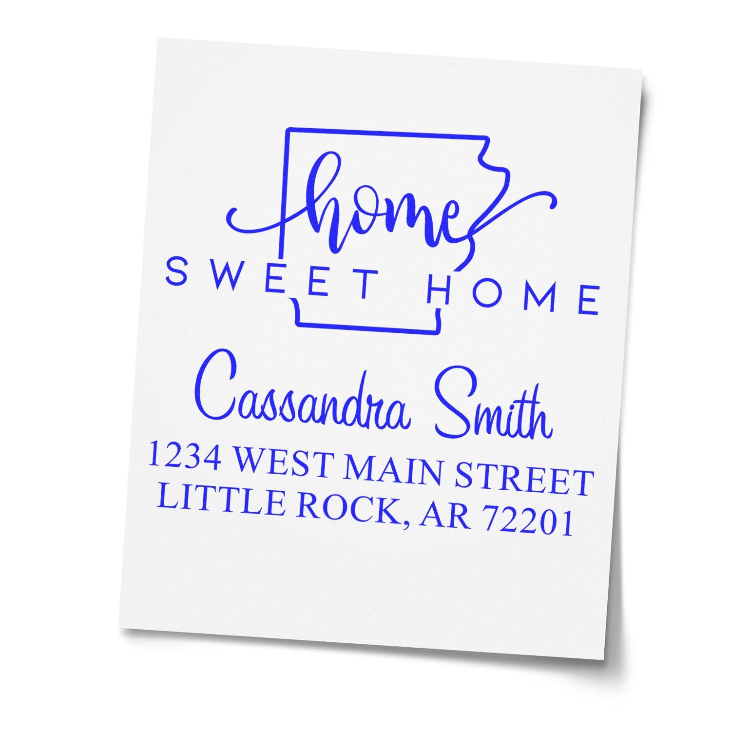 Self-Inking Home Sweet Home Arkansas Personalized Mailing Rubber Stamp