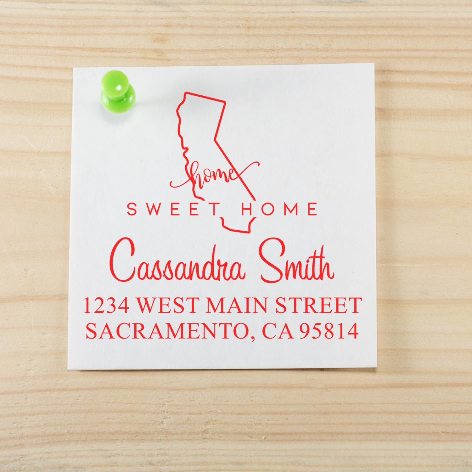 Slim Home Sweet Home California Personalized Mail Address Stamper