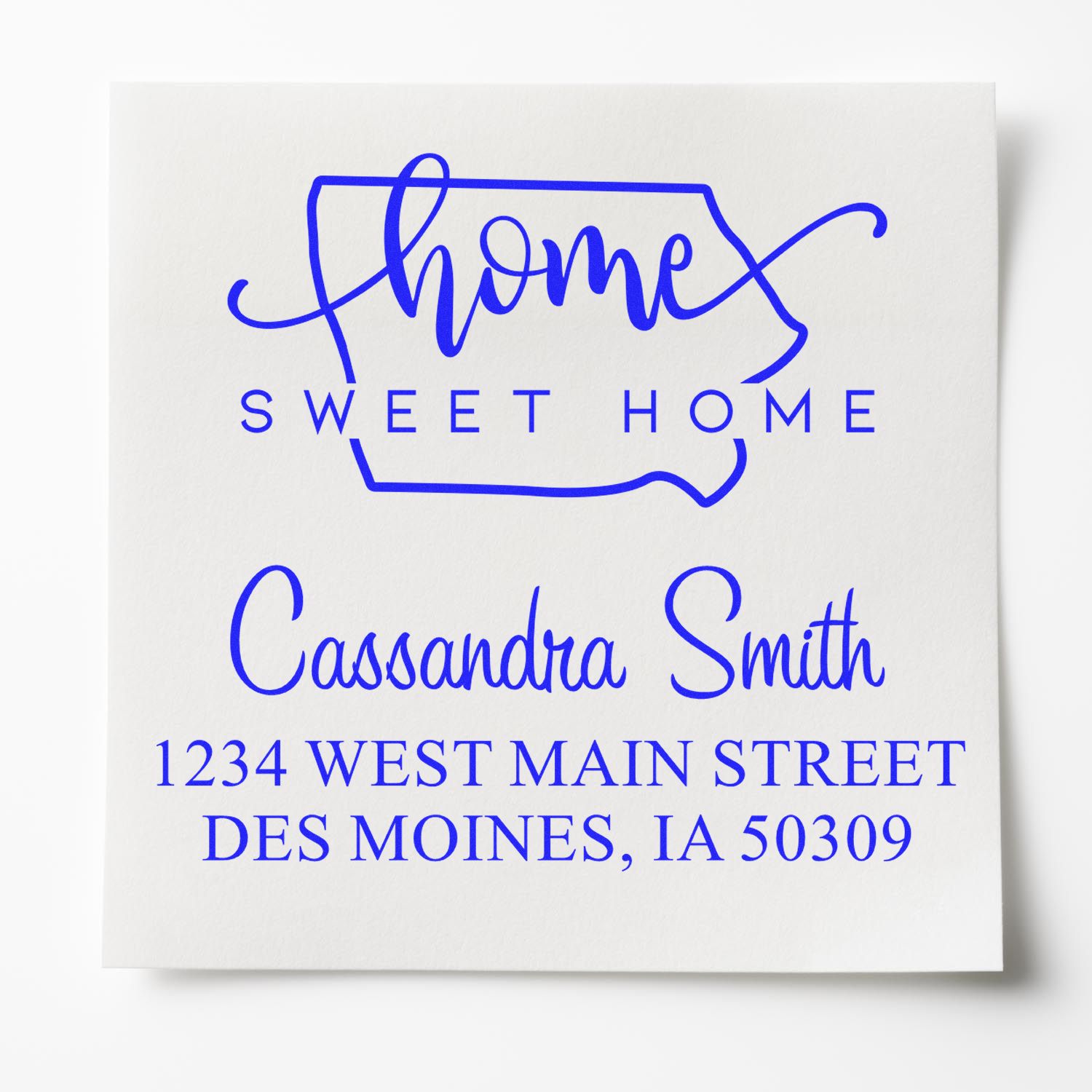 Self-Inking Home Sweet Home Iowa Personalized Address Return Stamper