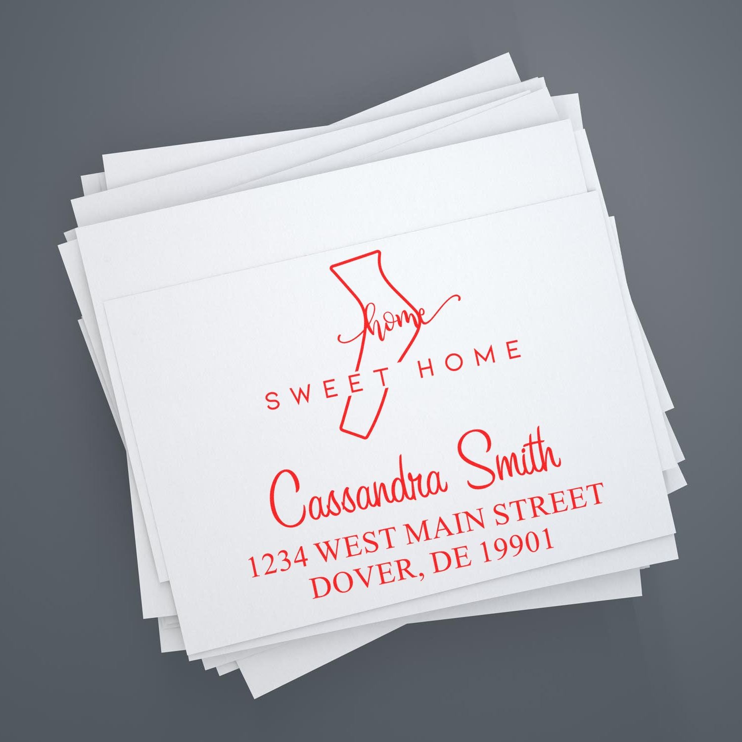 Slim Home Sweet Home Idaho Personalized Home Address for Envelopes Pre-Inked Stamp