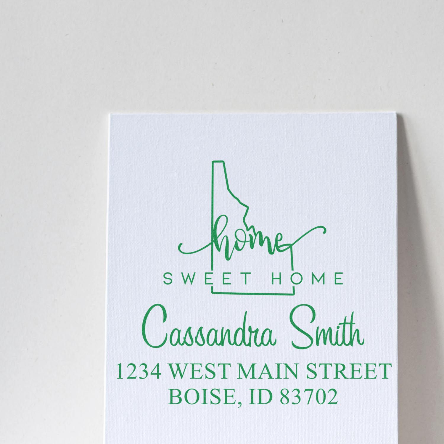 Slim Home Sweet Home Idaho Personalized Home Address for Envelopes Pre-Inked Stamp