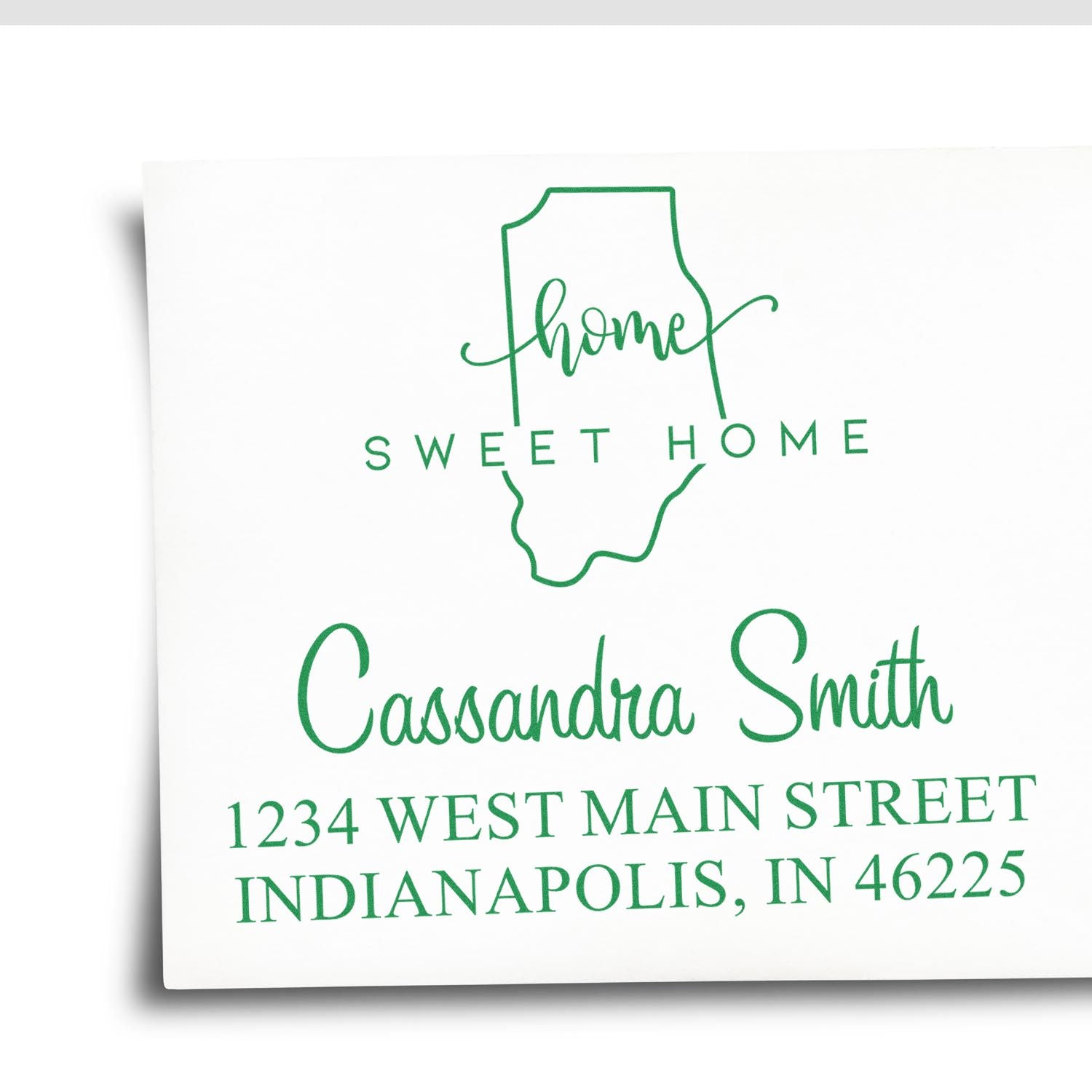 Self-Inking Home Sweet Home Indiana Personalized Address Return Stamp