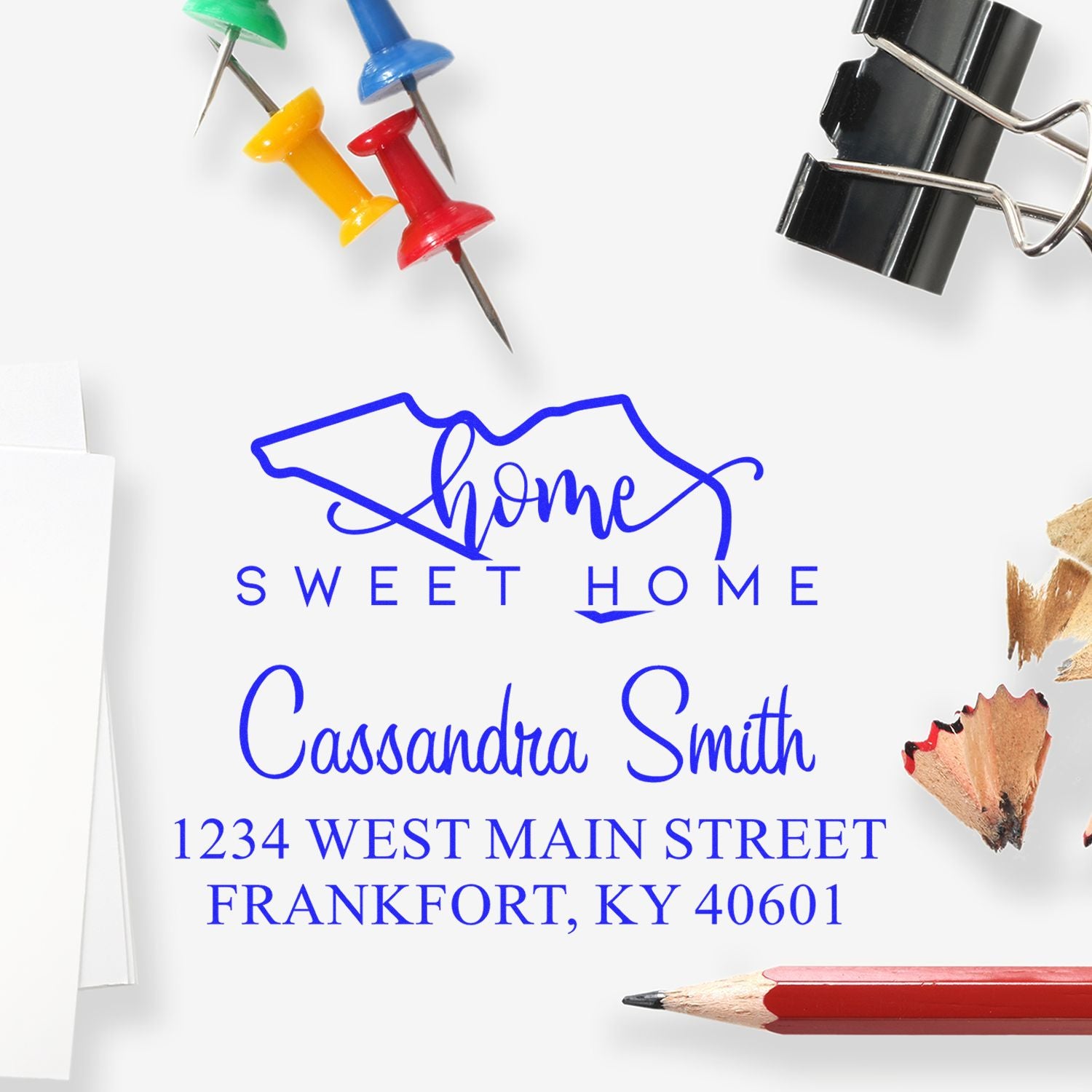 PSI Pre-Inked Home Sweet Home Kentucky Personalized New Address Rubber Stamp