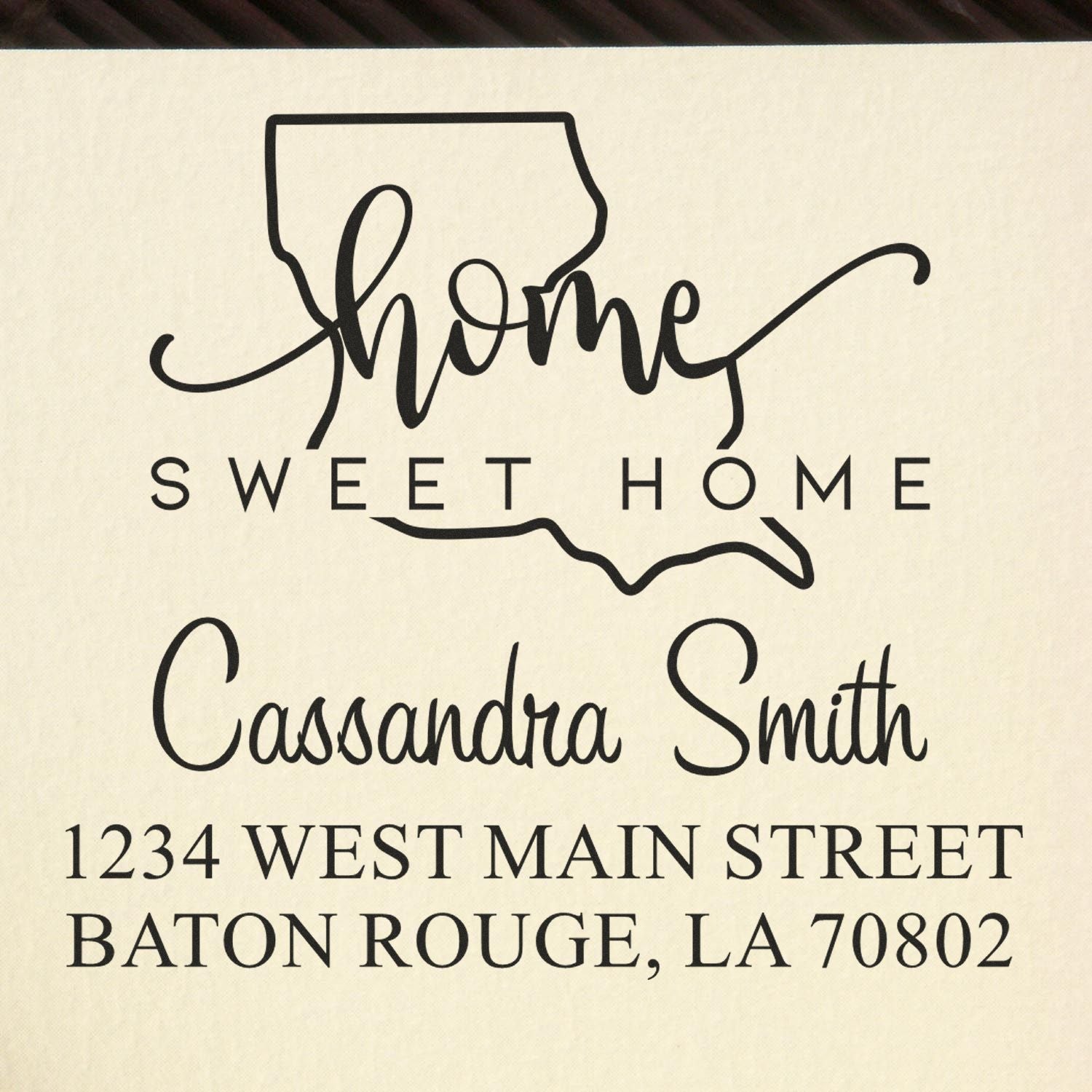 Self-Inking Home Sweet Home Louisiana Personalized Mailing Address Stamper