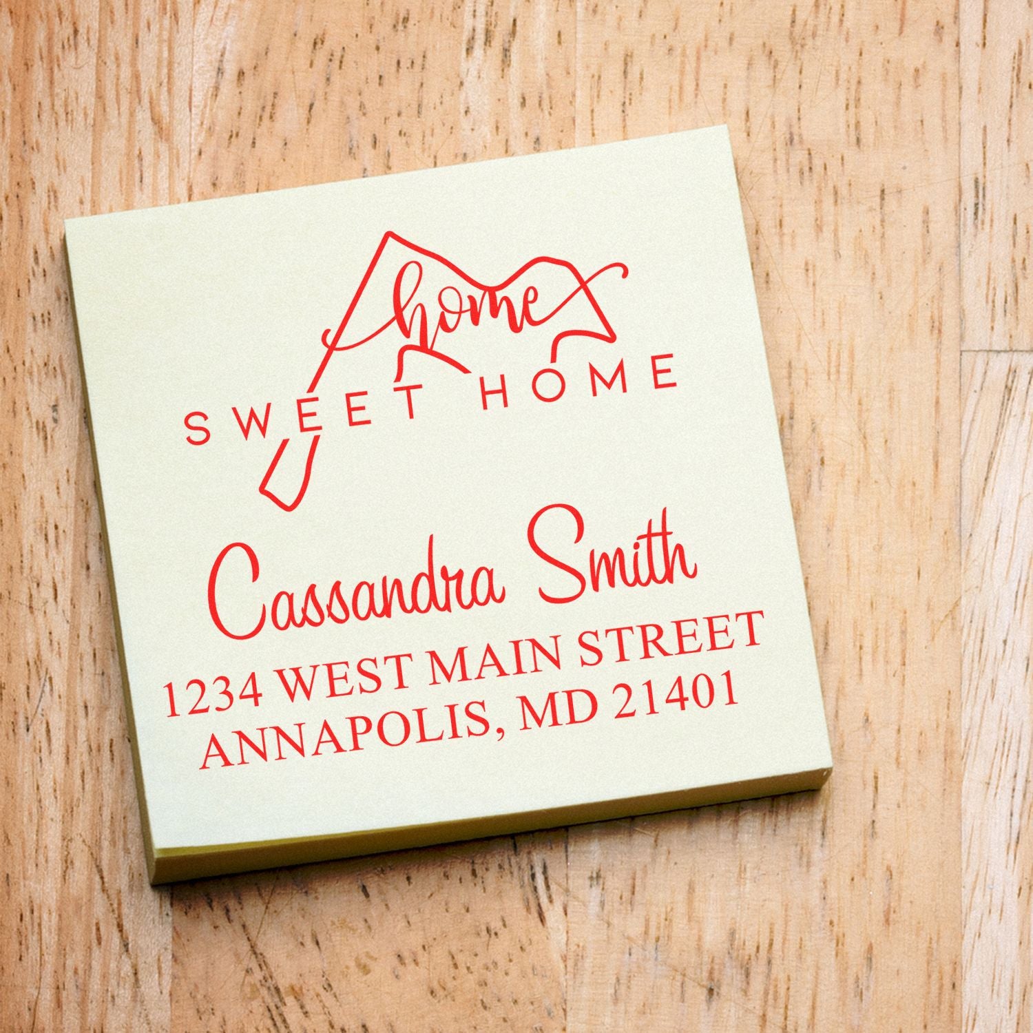 PSI Pre-Inked Home Sweet Home Maryland Personalized Home Address for Envelopes Rubber Stamp