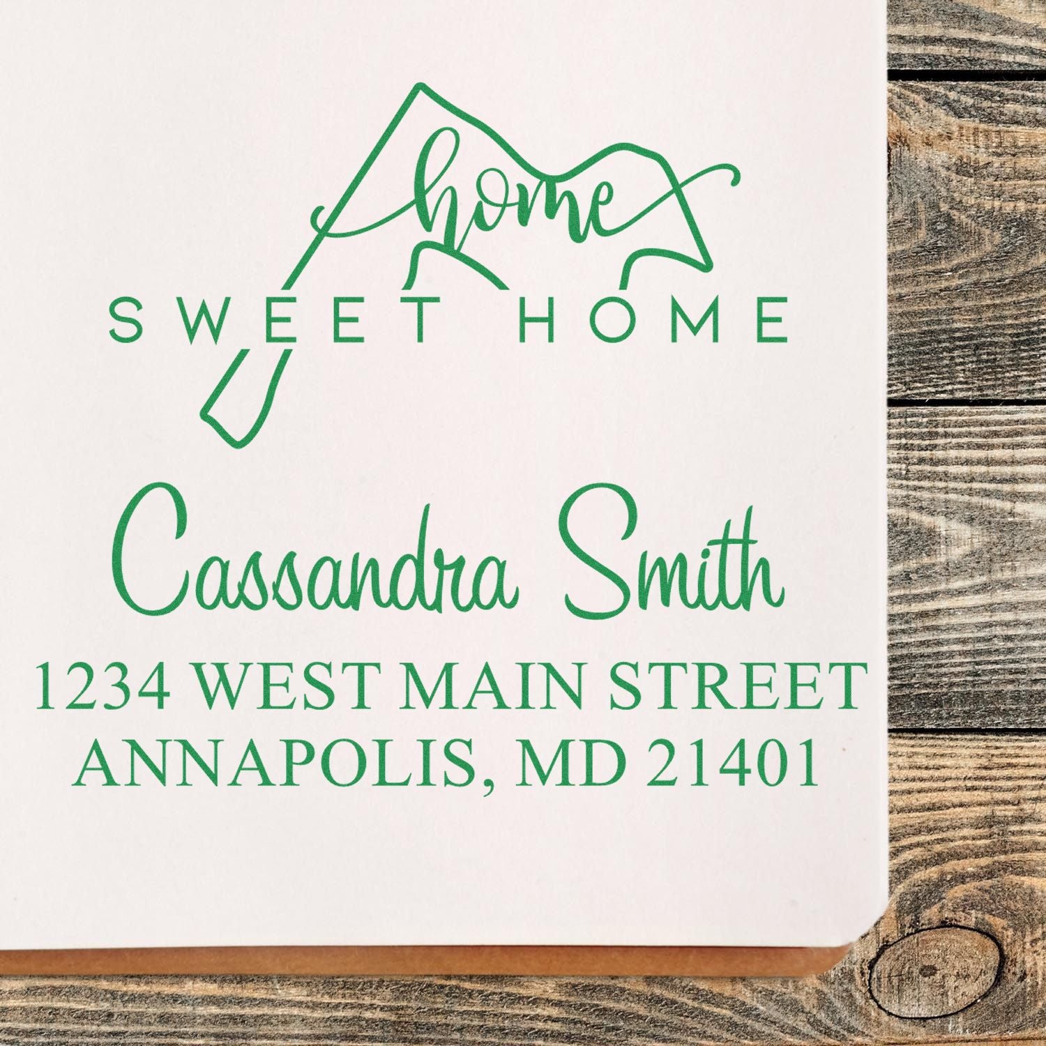 Slim Home Sweet Home Maryland Custom Return Address Stamper