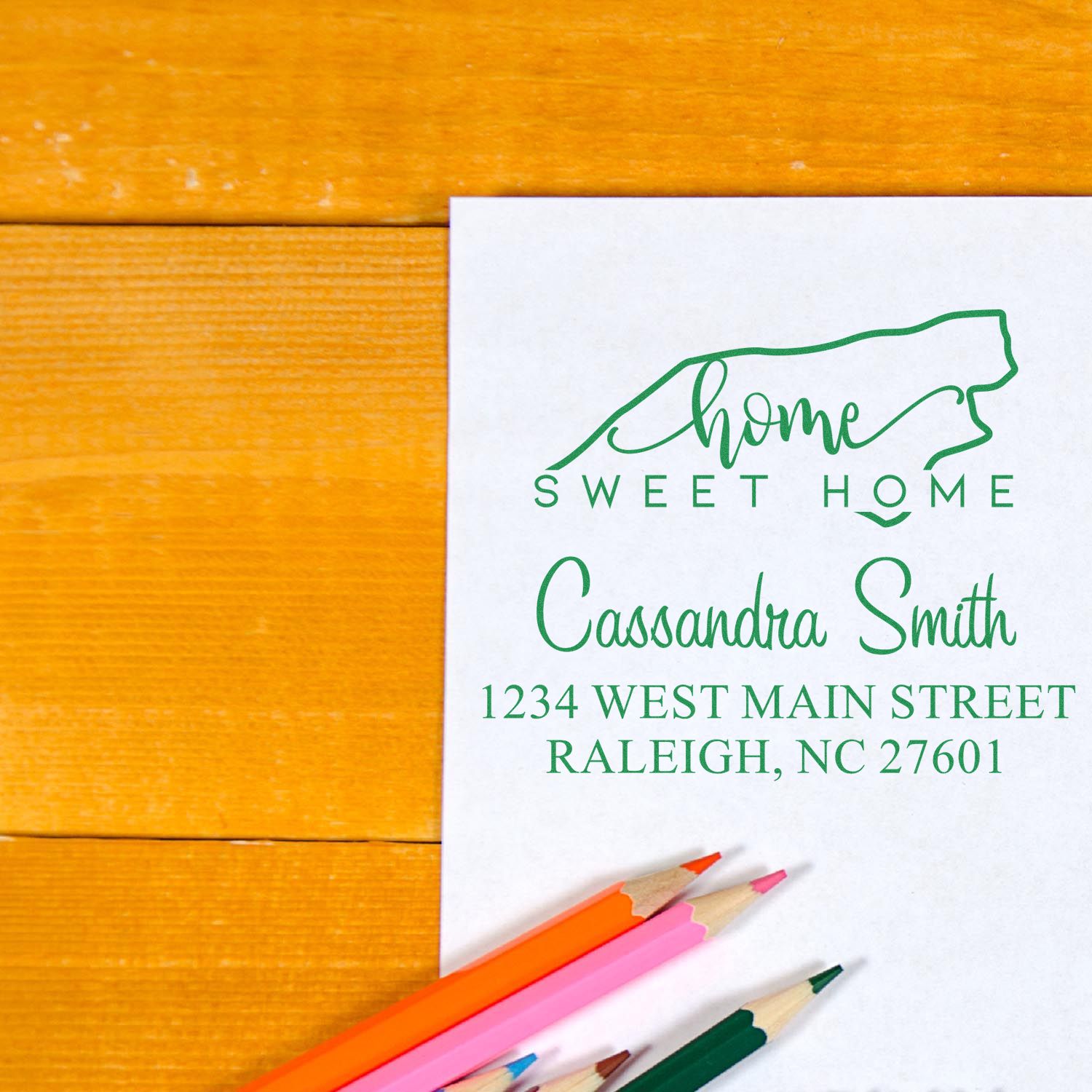 Self-Inking Home Sweet Home North Carolina Custom Address Stamper