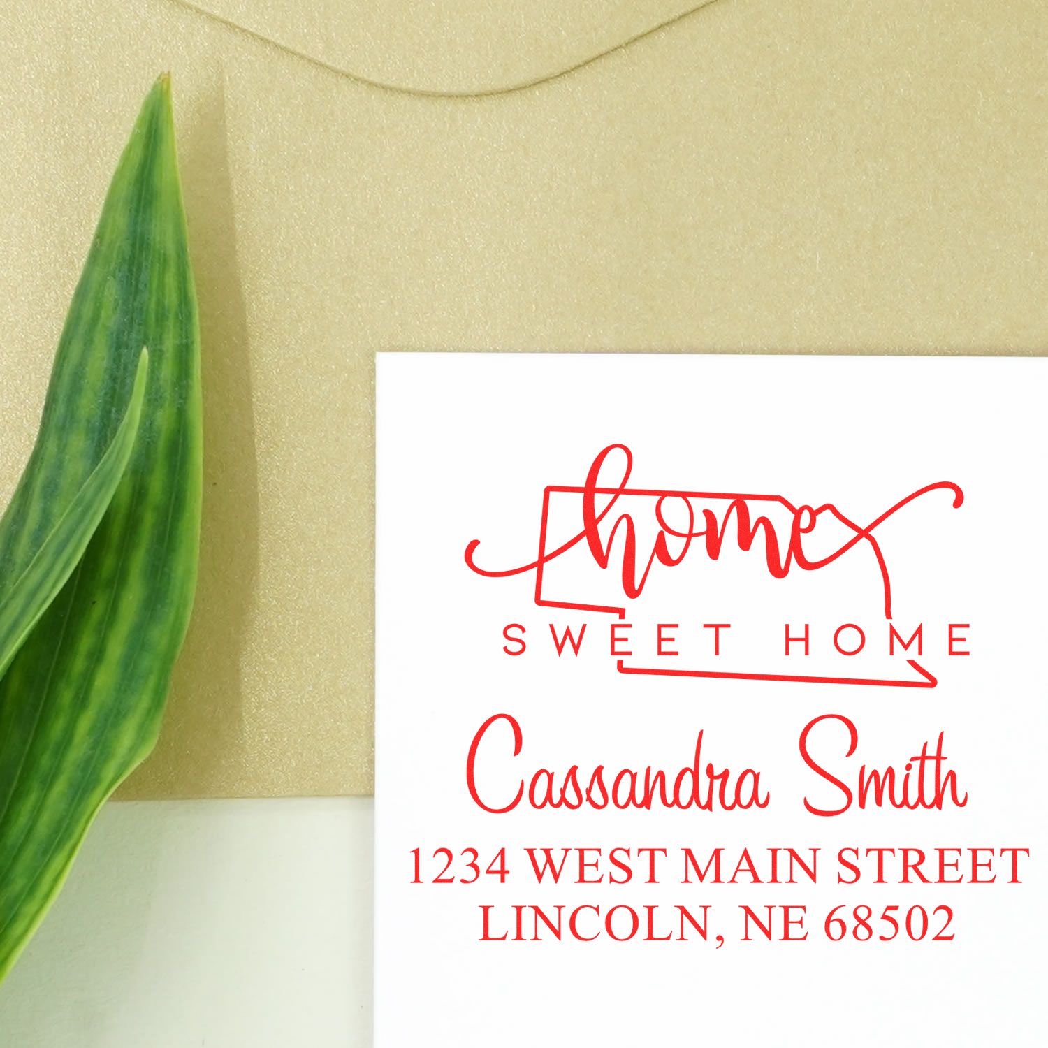 Self-Inking Home Sweet Home Nebraska Personalized Home Address for Envelopes Stamper