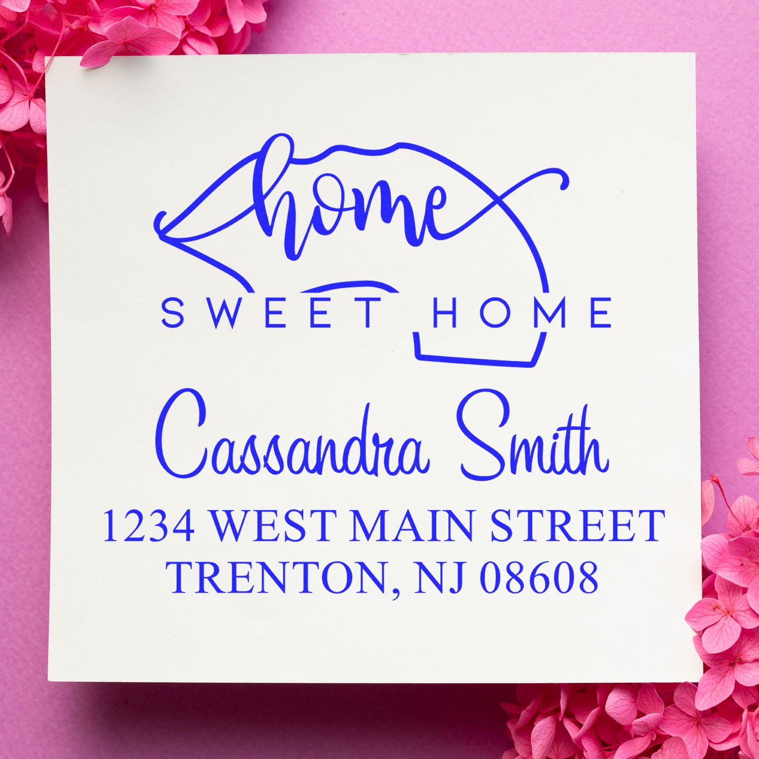 Wood Handle Home Sweet Home New Jersey Personalized Mail Address Rubber Stamp