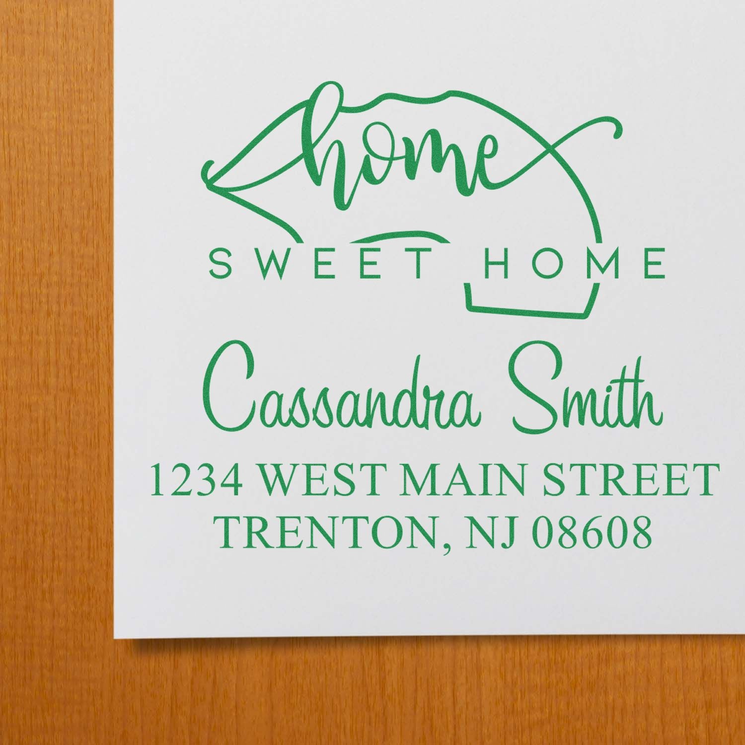 Slim Home Sweet Home New Jersey Custom Mail Pre-Inked Stamp