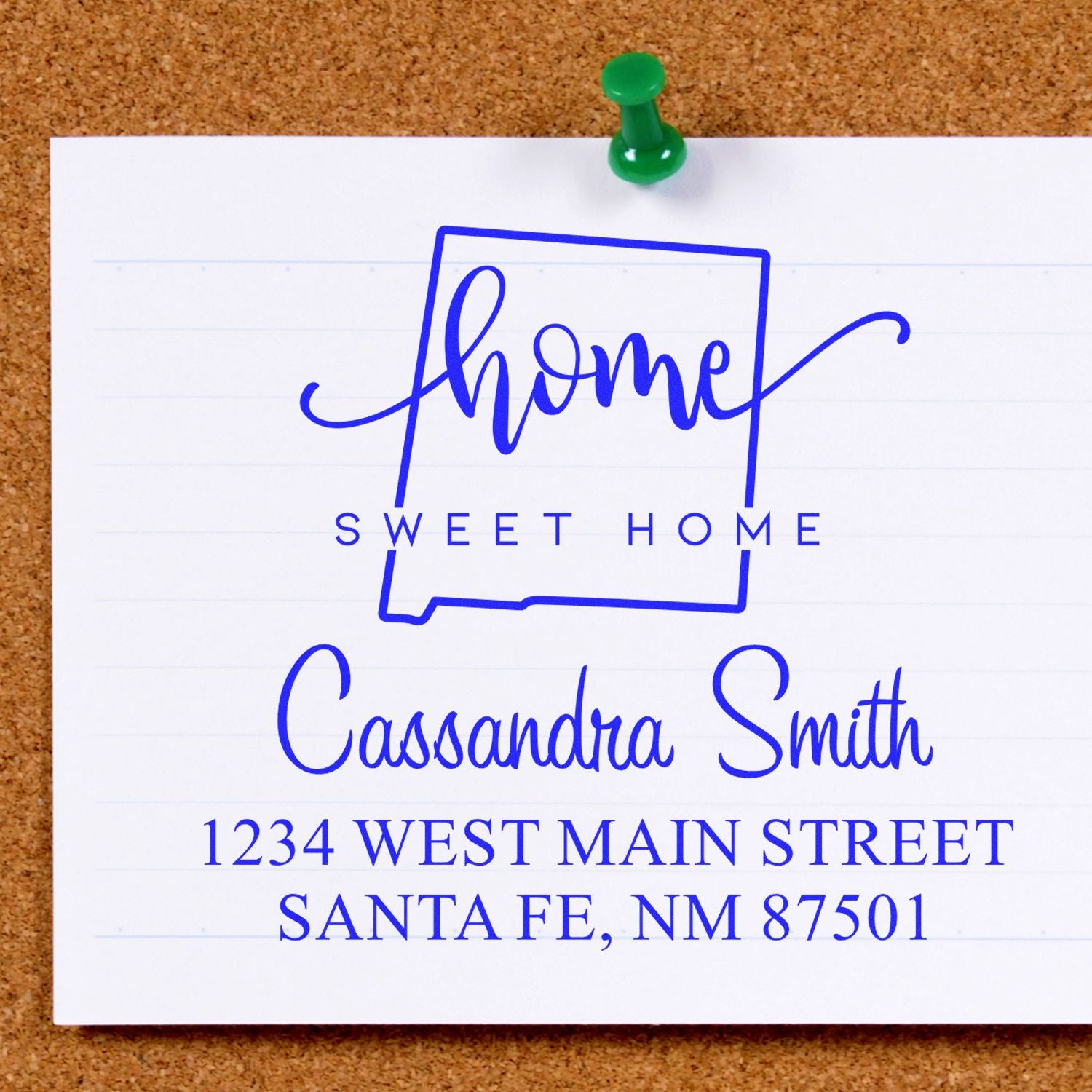 Wood Handle Home Sweet Home New Mexico Personalized New Address Stamp