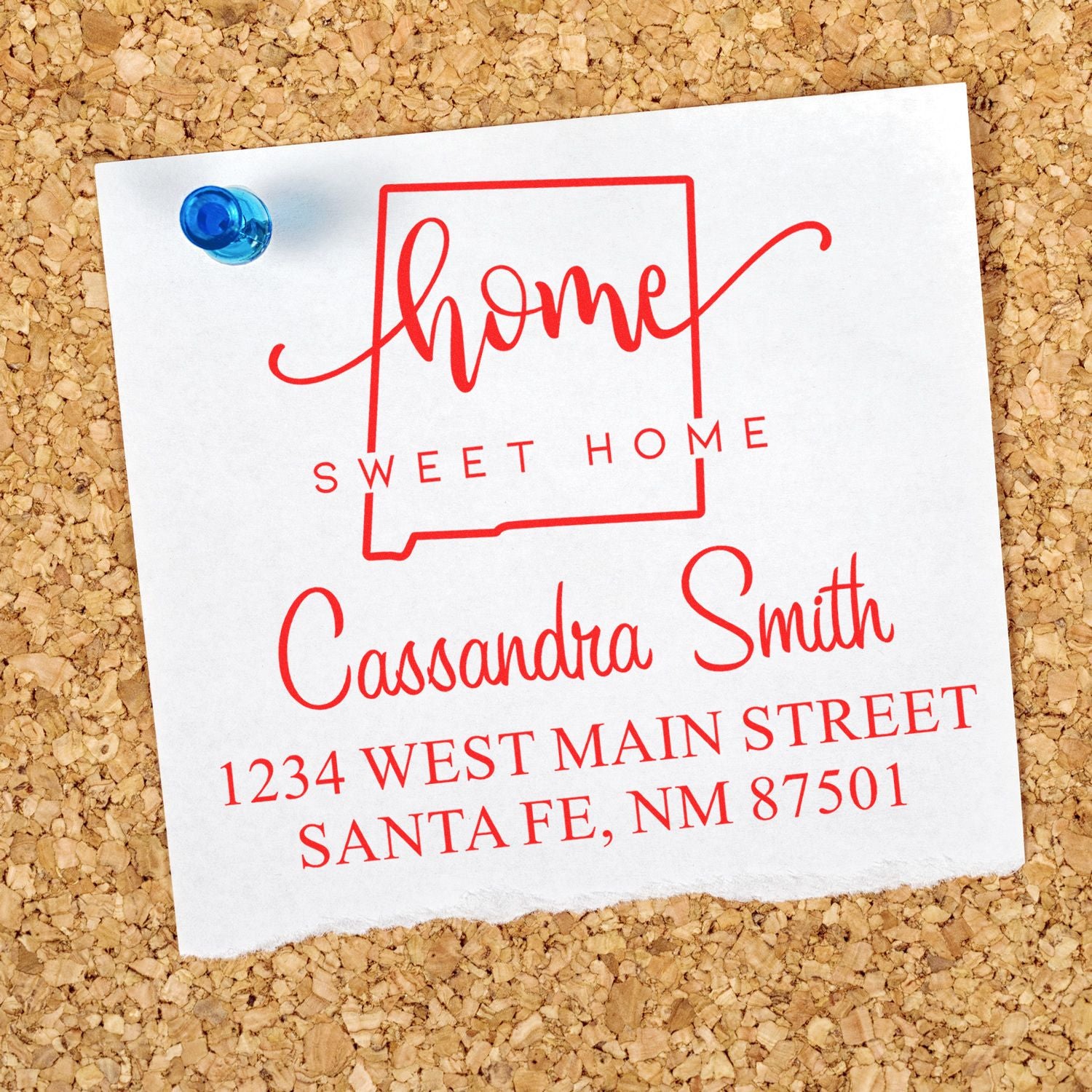 Self-Inking Home Sweet Home New Mexico Personalized Address Label Rubber Stamp