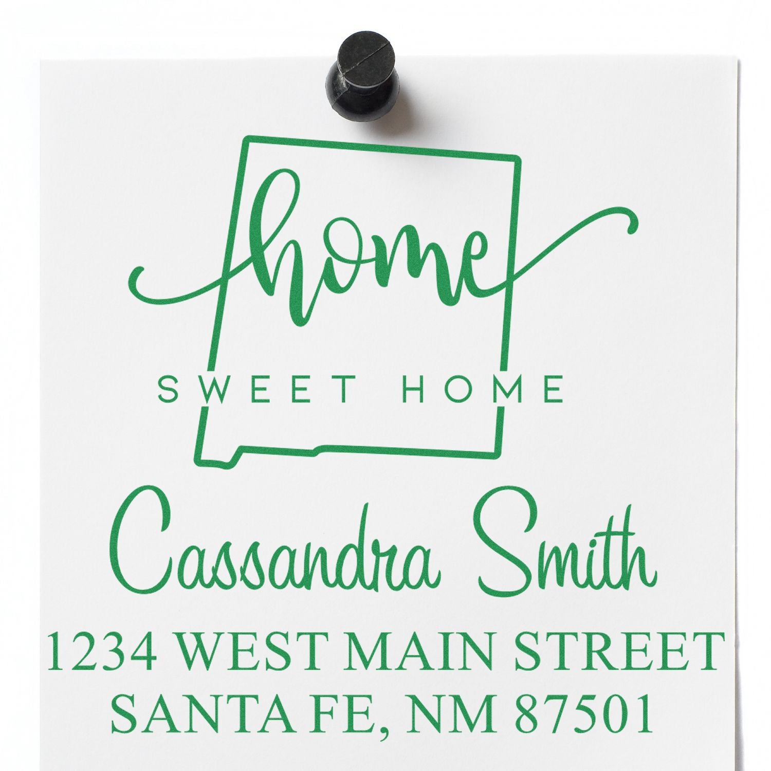 Wood Handle Home Sweet Home New Mexico Personalized New Address Stamp