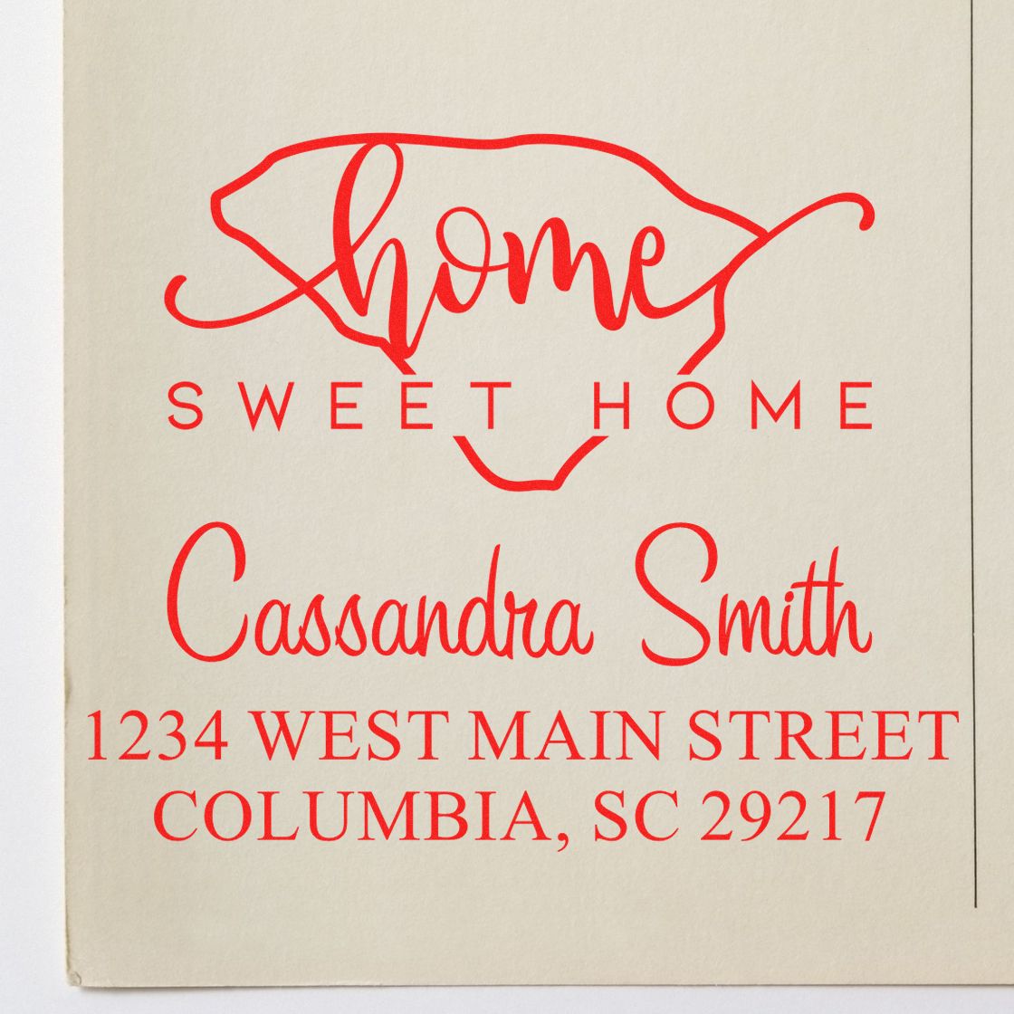 Self-Inking Home Sweet Home South Carolina Custom Name and Address Rubber Stamp