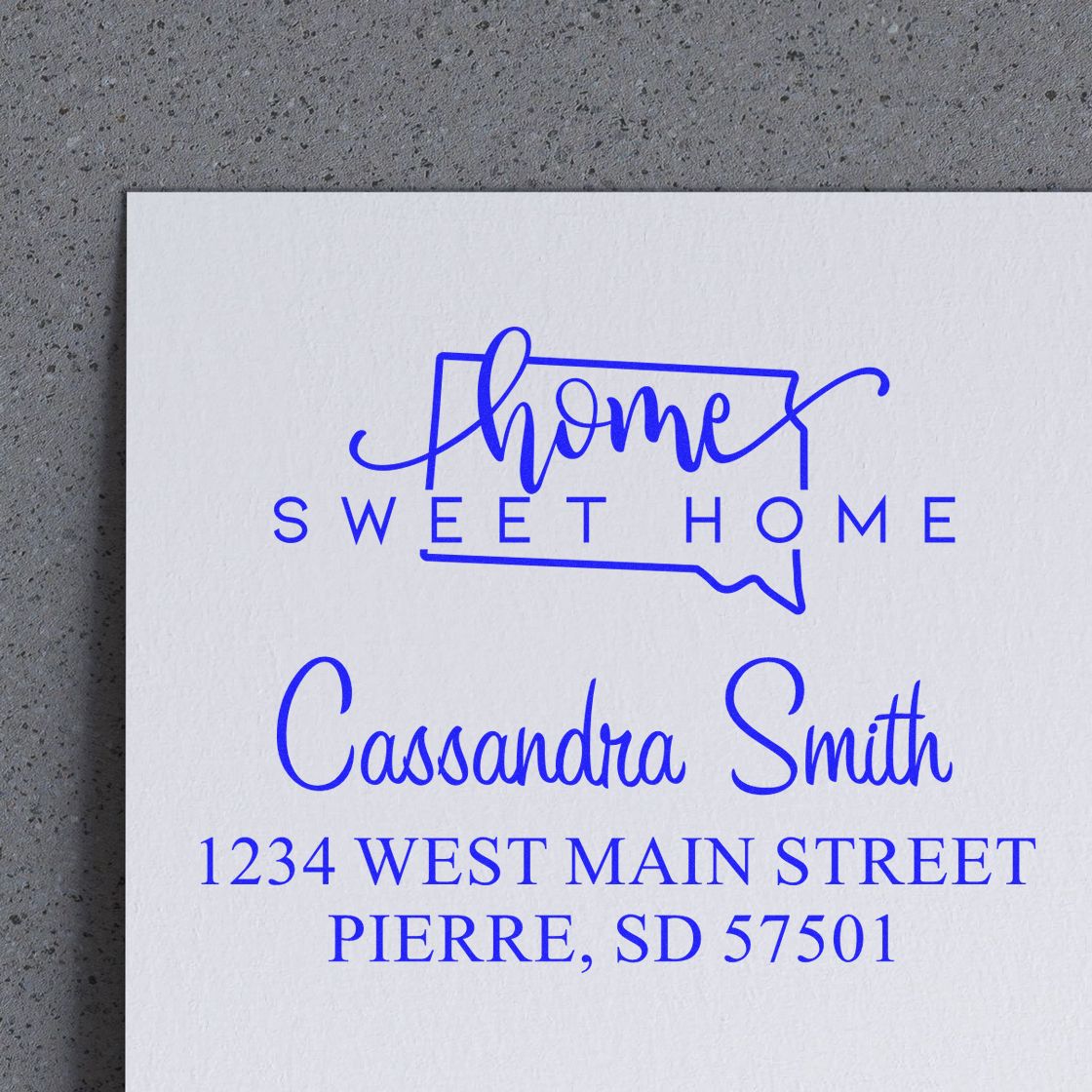 Self-Inking Home Sweet Home South Dakota Custom Mailing Stamp