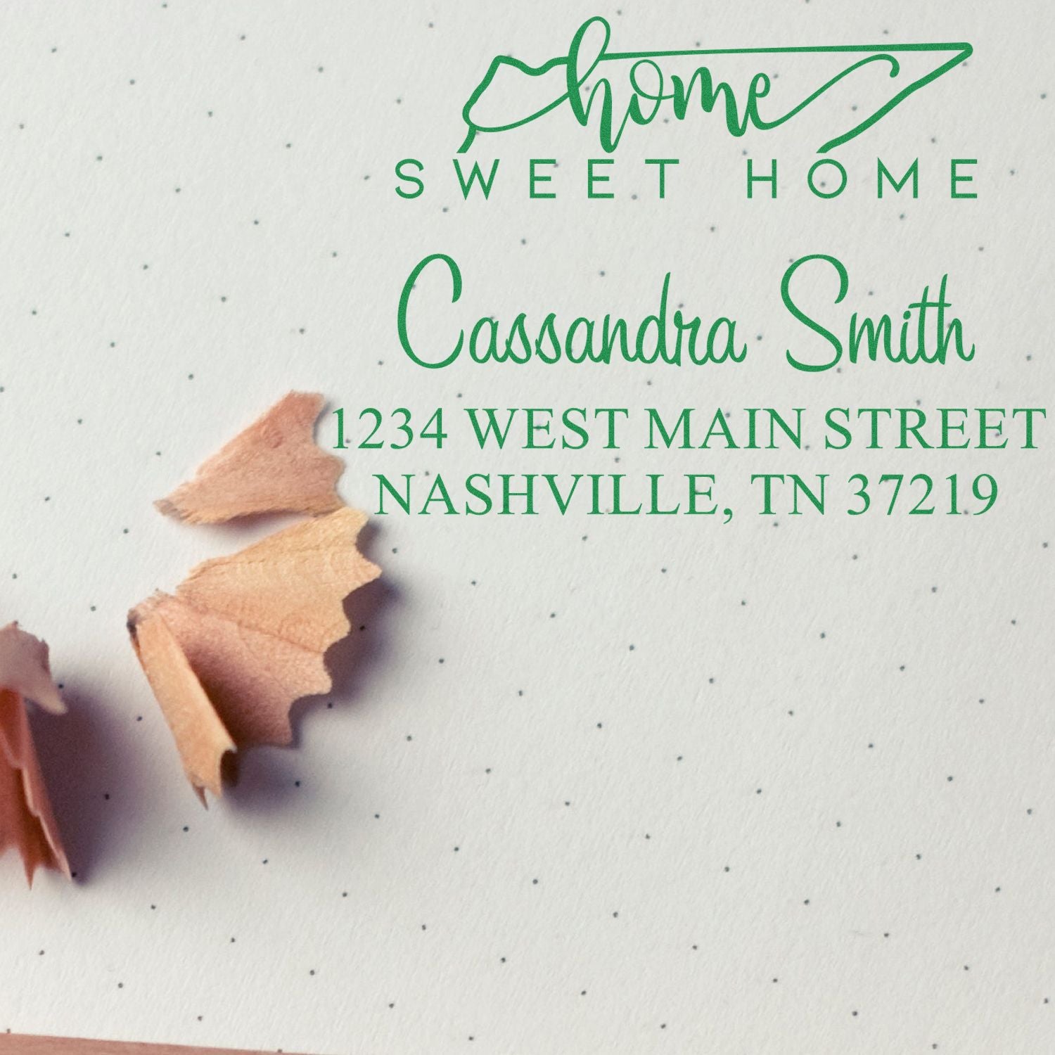 Wood Handle Home Sweet Home Tennessee Custom Address Rubber Stamp