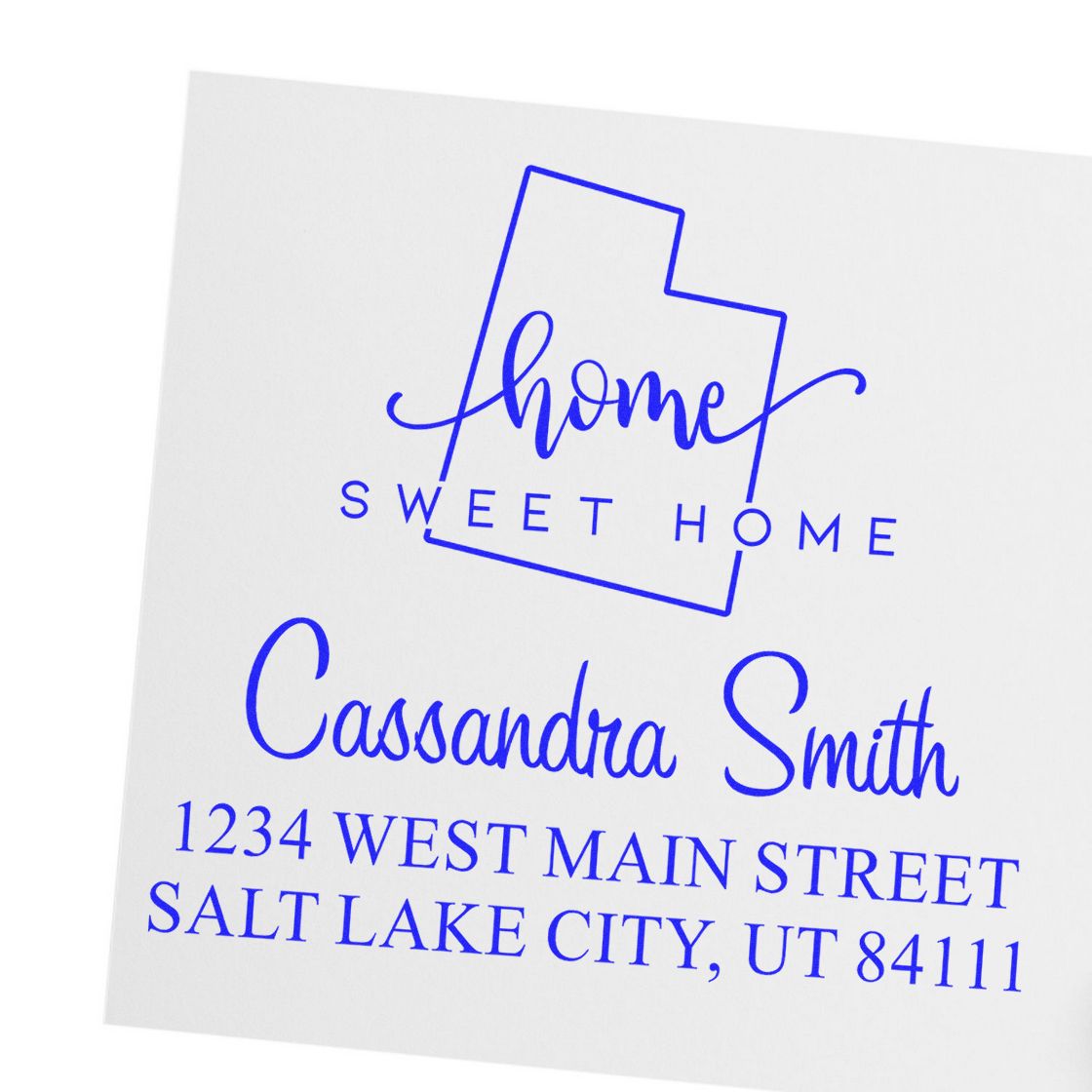 Slim Home Sweet Home Utah Custom Mail Address Stamper