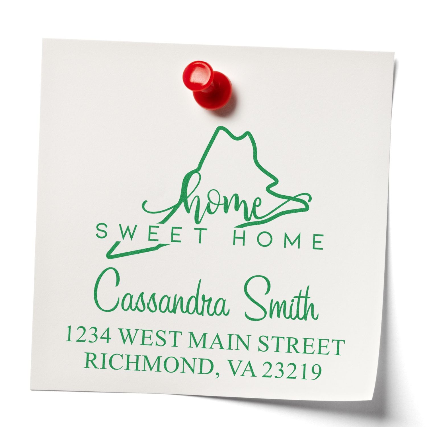 Slim Home Sweet Home Virginia Custom New Address Stamp